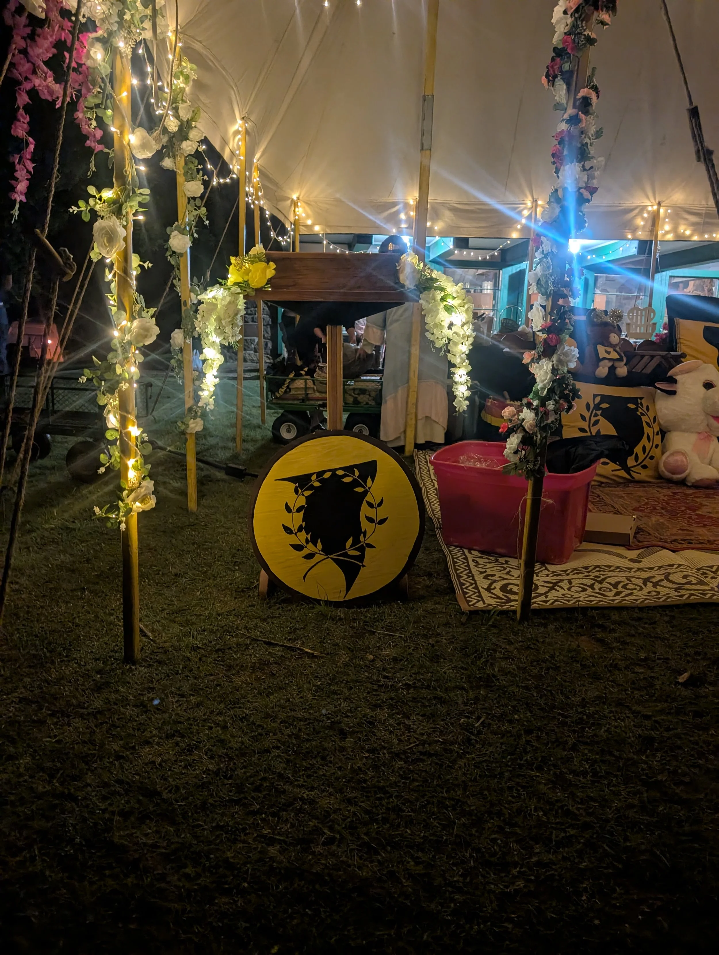 Baronial Podium wide shot night