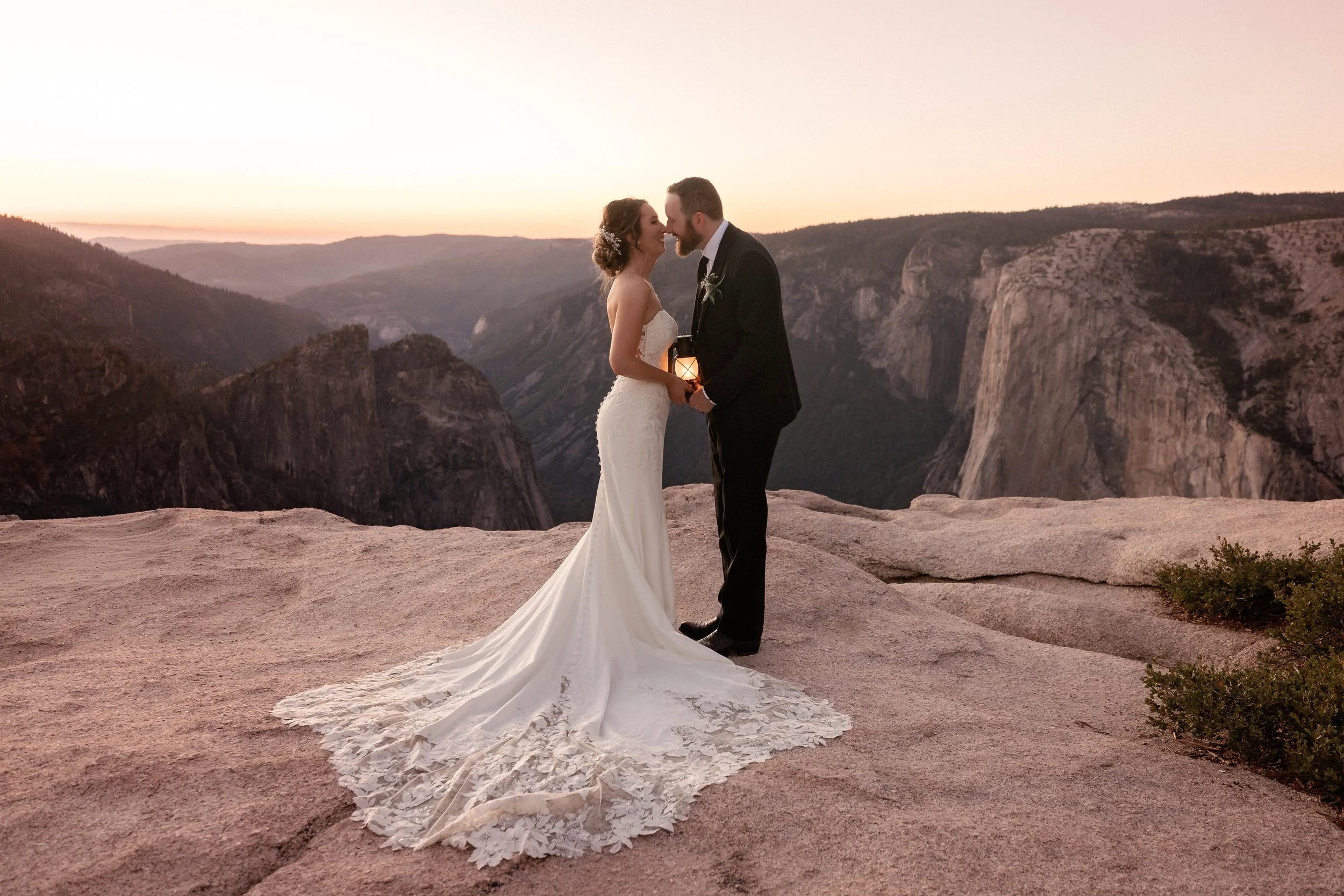 A Halloween Elopement in Yosemite | Taft Point Sunset Adventure