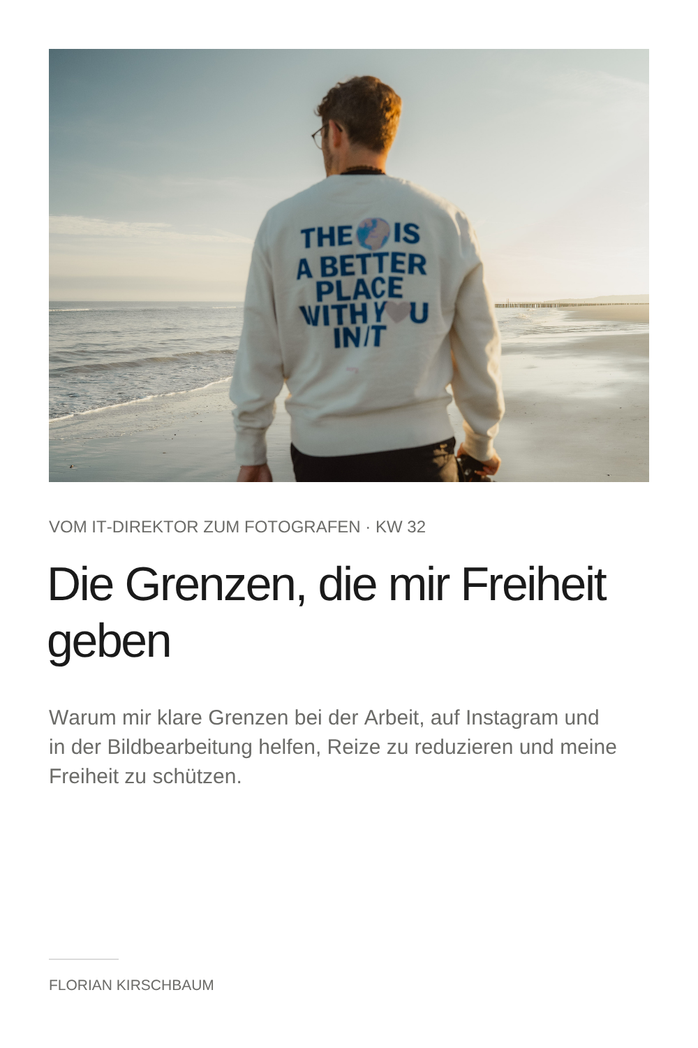 Wochenreflexion #55/ KW 33 2026 – Die Grenzen, die mir Freiheit geben