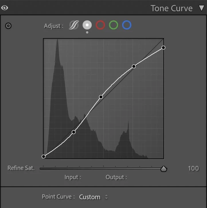 Tone curve — adding depth and contrast
