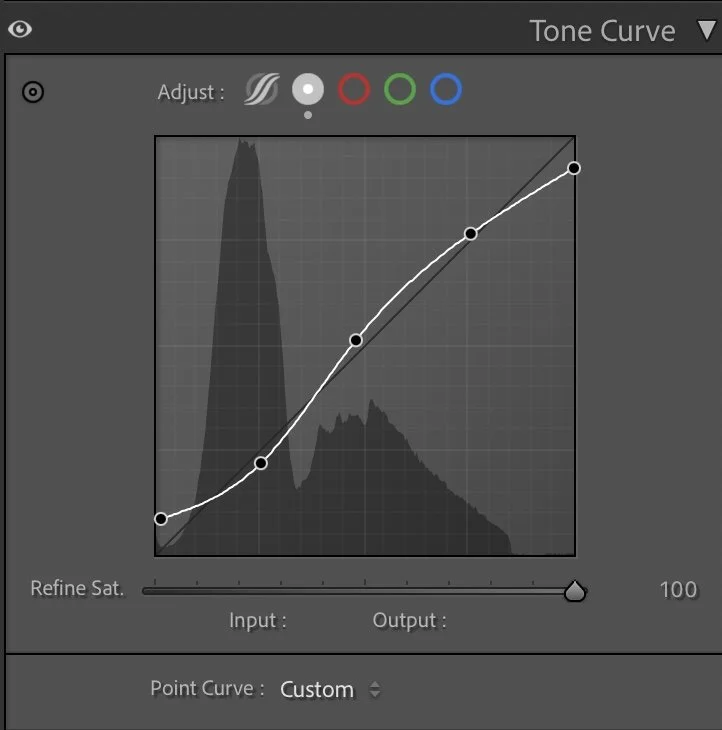 Tone curve — adding depth and contrast
