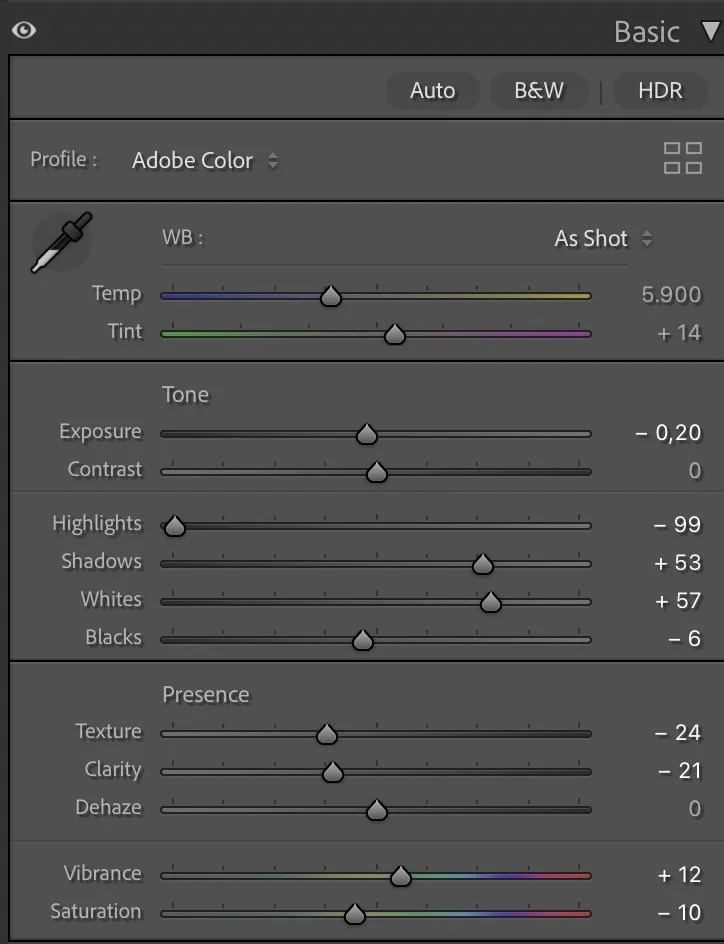 Exposure – rebalancing light