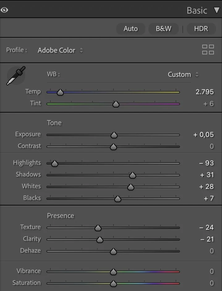 Exposure and basic adjustments