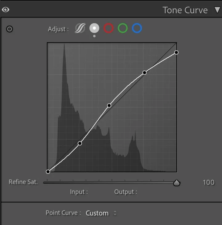 Tone curve — adding depth and contrast