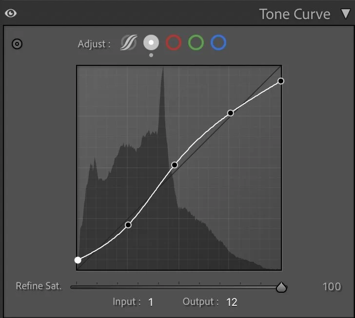 Tone curve — building gentle depth