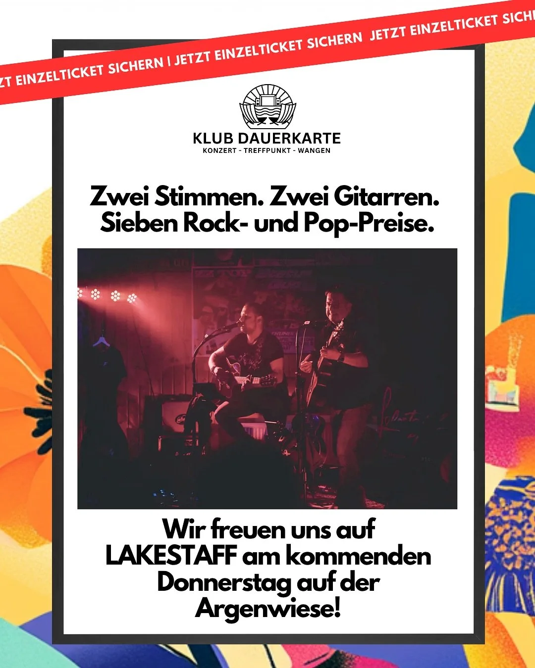 🎸 7. August &ndash; LAKESTAFF live auf der Festwiese! 🎸
 Modern Country-Rock made am Bodensee &ndash; aber mit Nashville im Herzen: Lakestaff kommen am 7.8. auf unsere B&uuml;hne und bringen einen Sound mit, der zwischen S&uuml;dstaaten-Vibe, Rock,