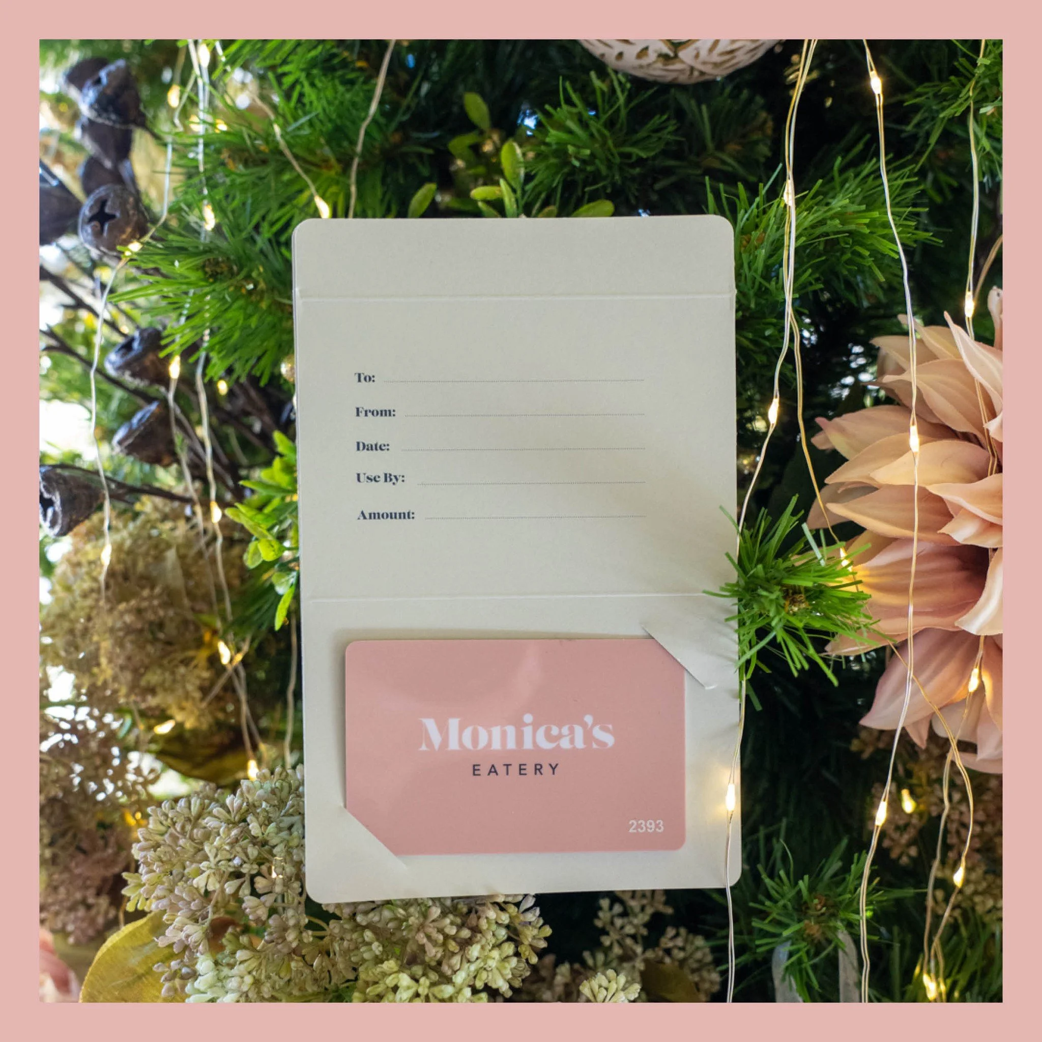 Give the gift of great taste this holiday season 🎁✨ Our gift vouchers are the perfect way to share a little joy (and a lot of flavour). Available now! 
#monicaseatery #wep #giftvoucher #christmas #gift