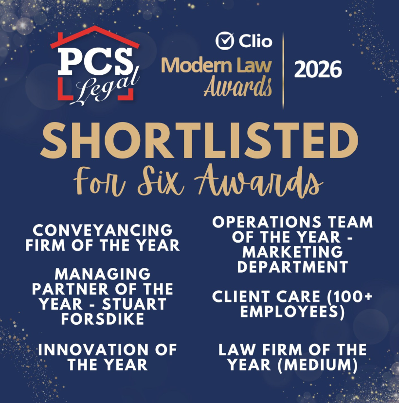 Announcement of PCS Legal being shortlisted for six awards at the Clio Modern Law Awards 2026.