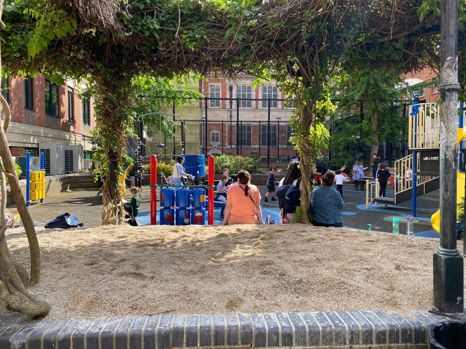 The new sand, bringing a beach-like atmosphere to the heart of Covent Garden