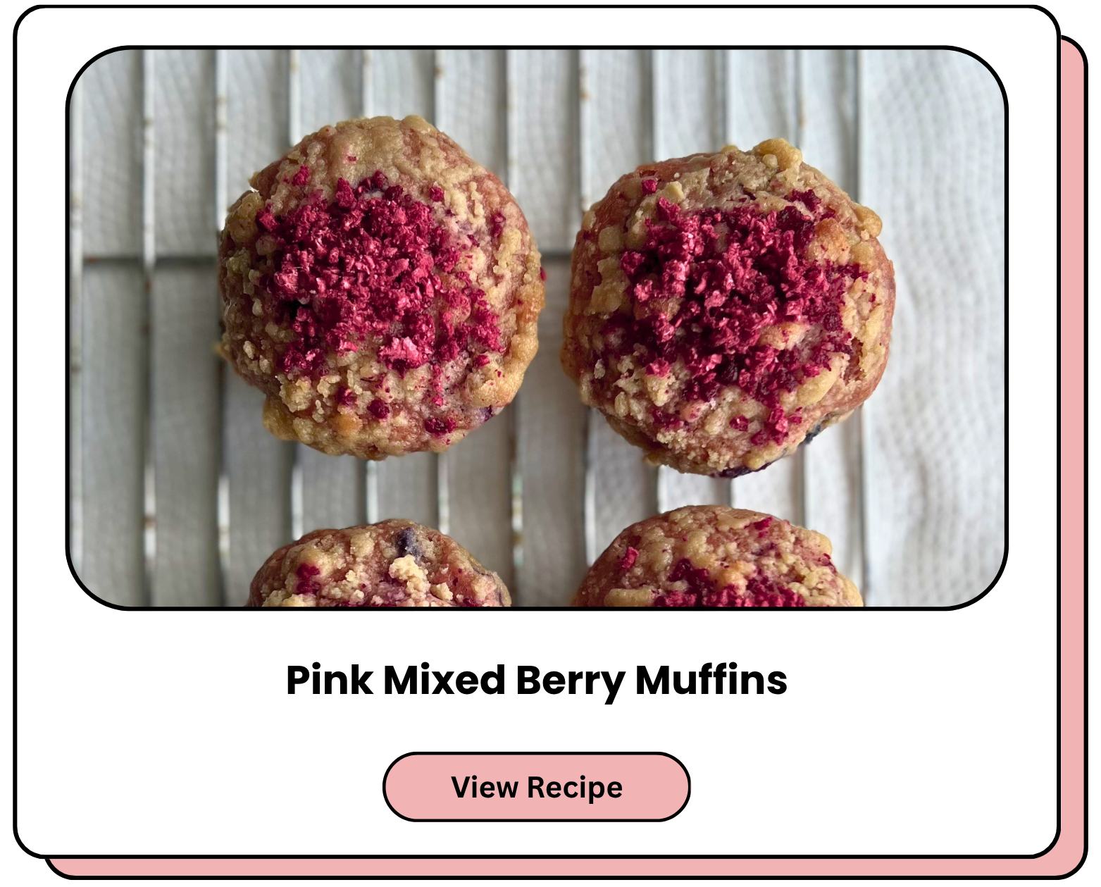 Pink Mixed Berry Muffins. View Recipe
