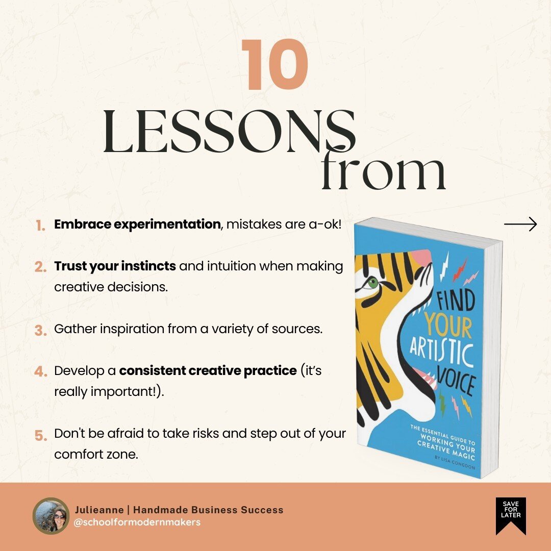 Want to find your artistic style / voice? 🎨⁠
⁠
📚 If so, you should check out this fabulous read by Lisa Congdon. ⁠
⁠
💫 Here are 10 key takeaways from this book that are worth saving. ⁠
⁠
💫 Most importantly, the book really encourages you to MAKE 