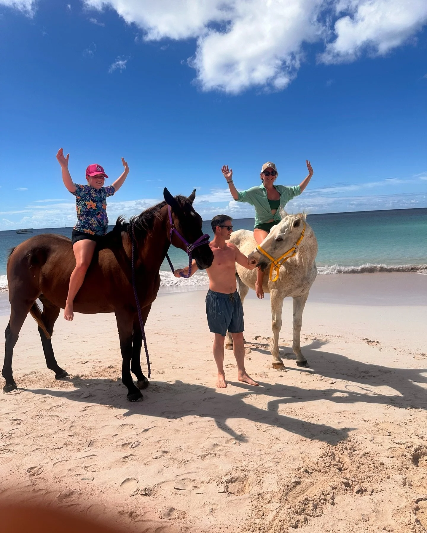 Incredible day with @sunflowerstables_bb, swimming bareback with the horses. Truly one of the best experiences we&rsquo;ve ever had 🌞🐴💦 

Apparently horses like rum punch too 😋

#UnforgettableMoments #sunflowerstablesbarbados #barbados #swimmingw