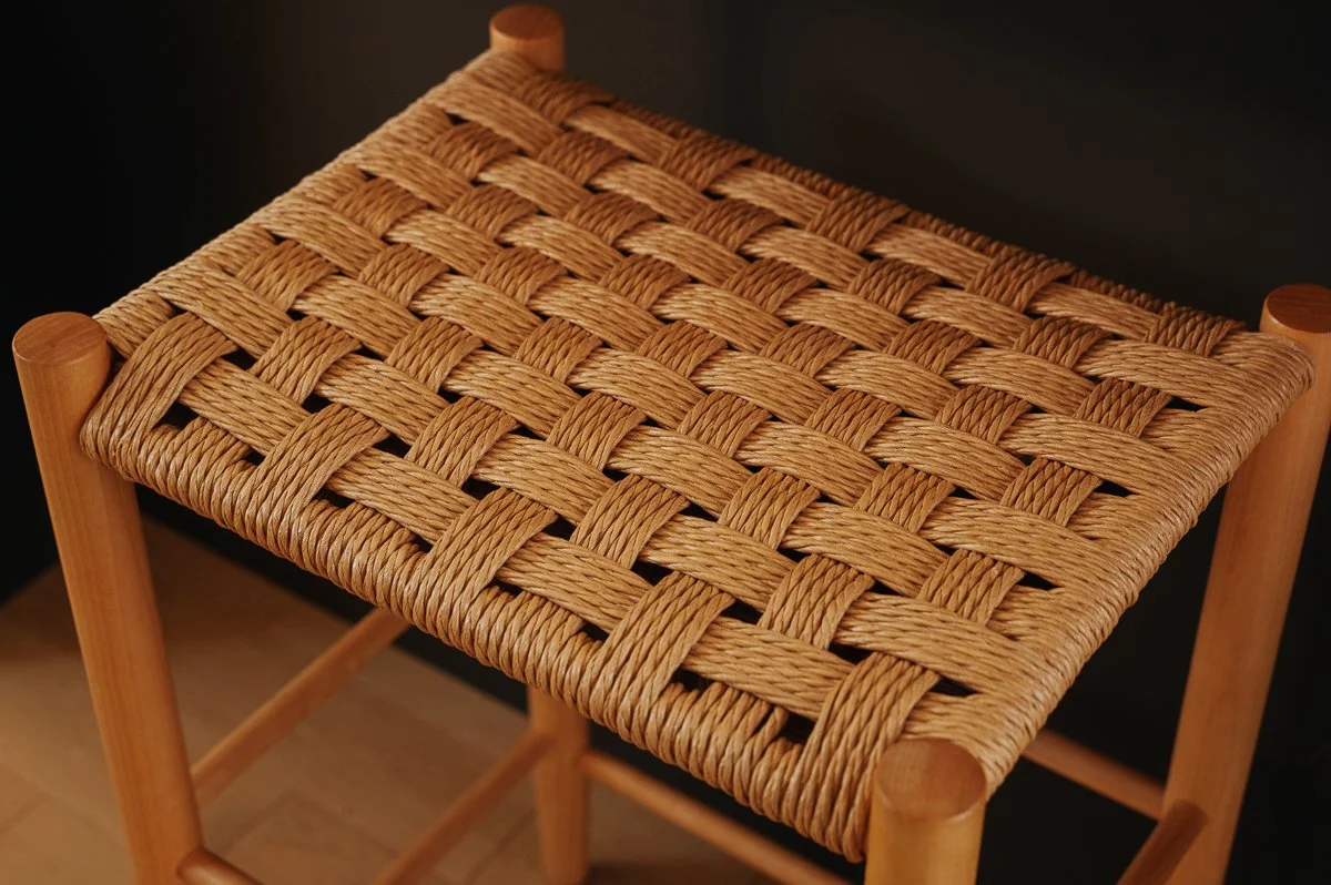 Tabourets à barreaux - tressage en damier