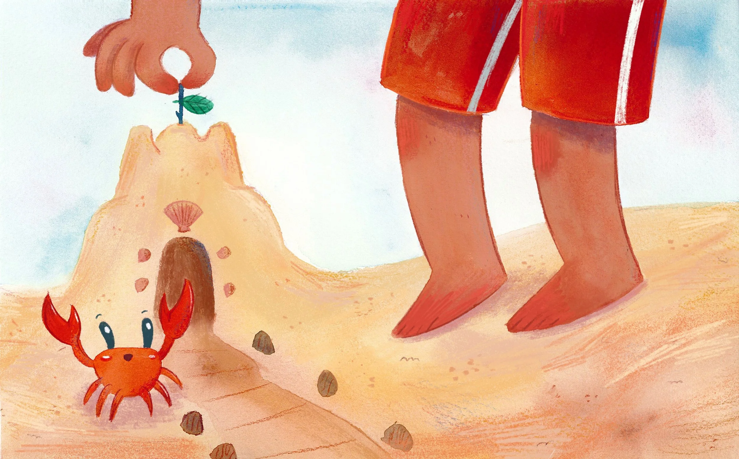 Sand Castle

Medium: Gouache, colured pencil 
and digital
