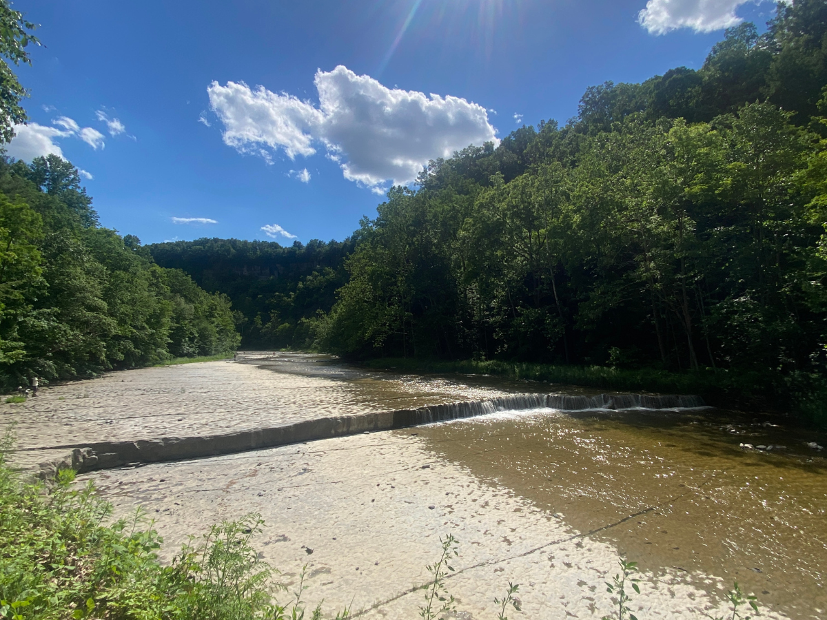 Water flowing downstream from Taughannock Falls. 