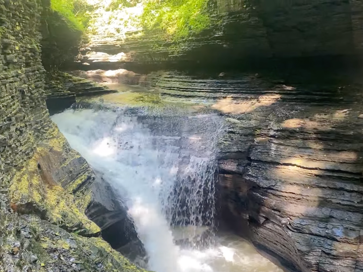 Waterfall along Watkins Glen Gorge trail