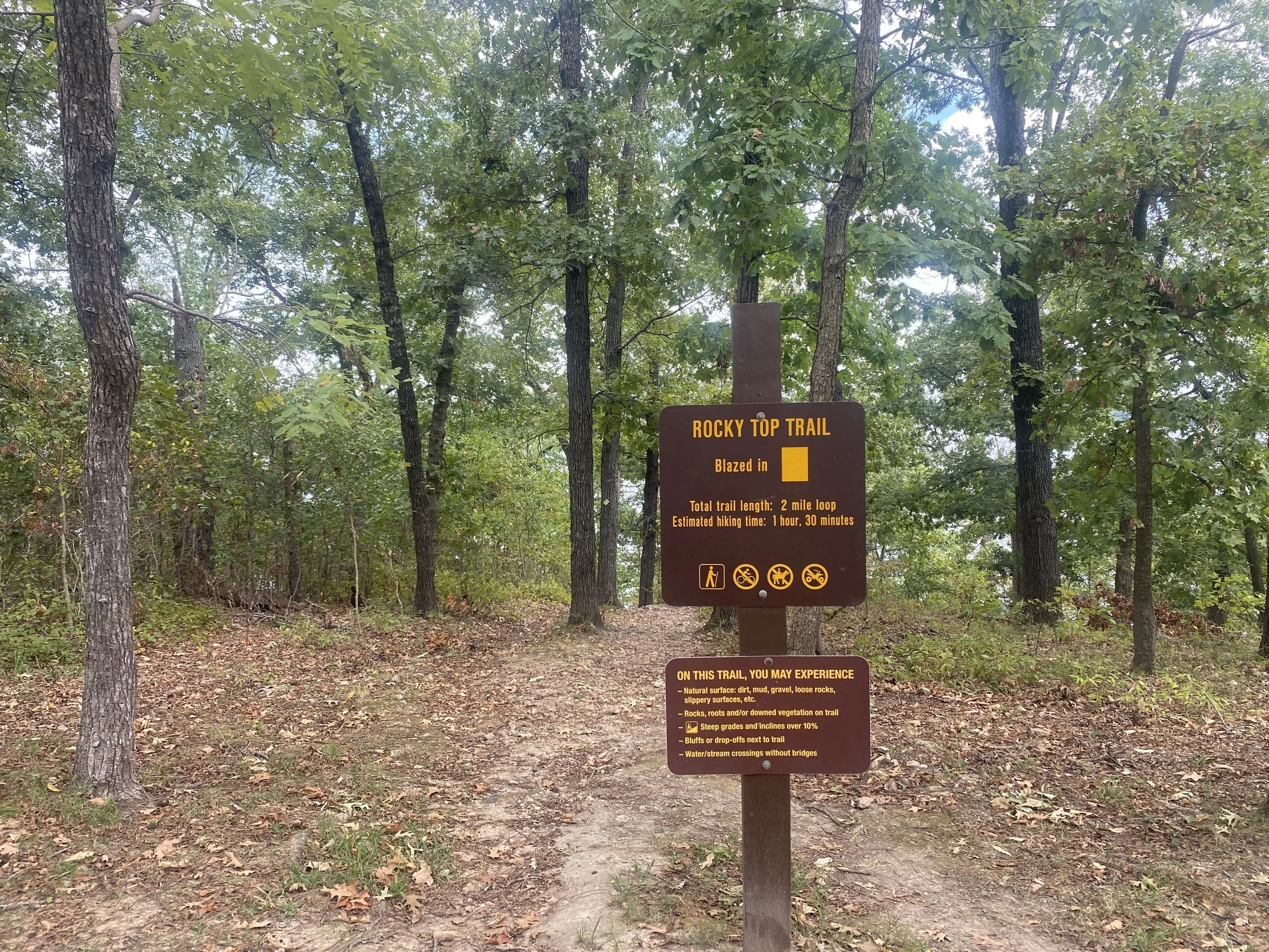 A trail sign at the trail head.
