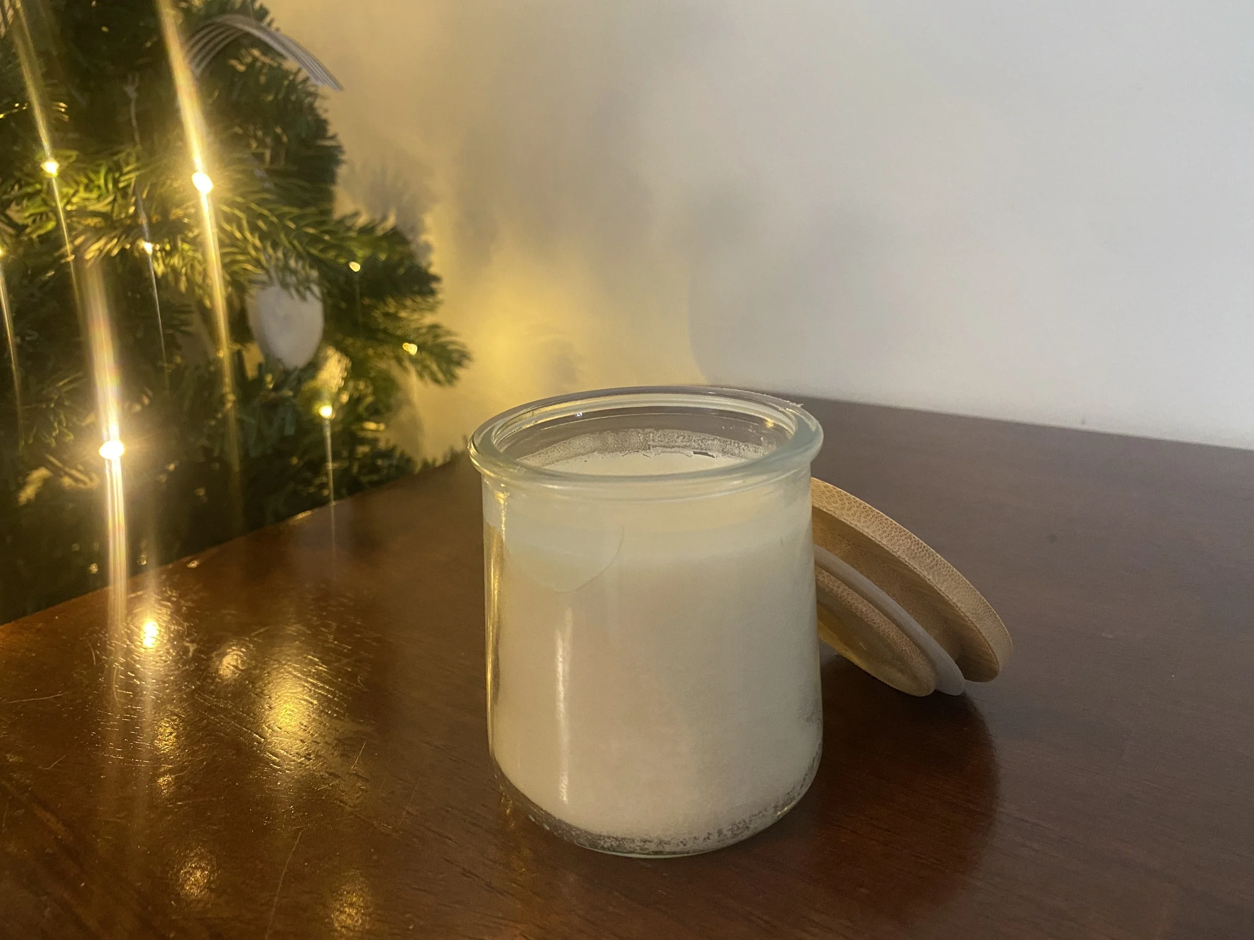 Jar of homemade lotion.