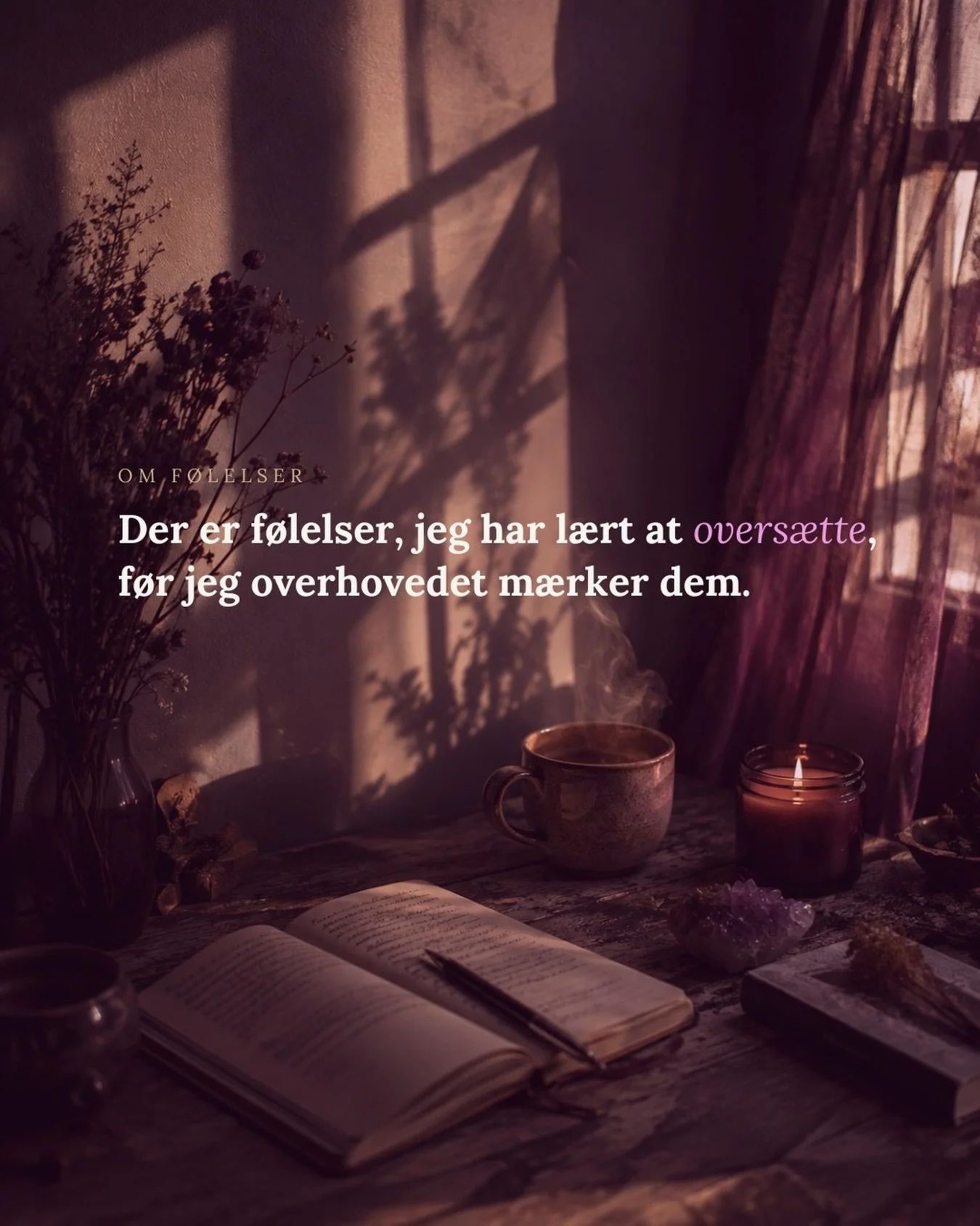 Det skete tidligt i mit liv. Som en n&oslash;dvendig tilpasning mere end et valg.

At finde ordene hurtigt. At g&oslash;re det forst&aring;eligt, logisk, fornuftigt.
At forklare, hvad der foregik, f&oslash;r min krop selv fik lov at f&oslash;lge med.
