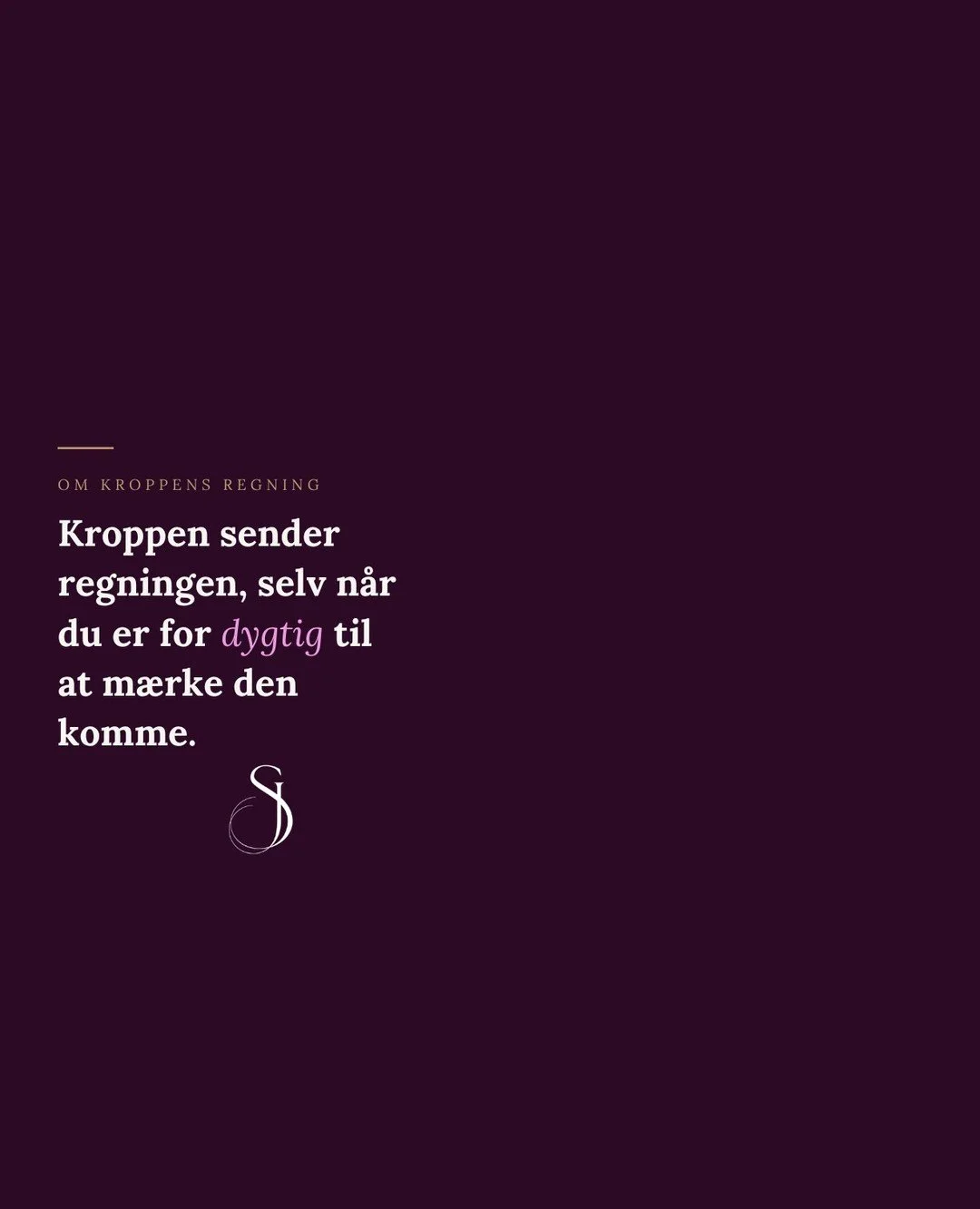 Du kan udskyde en f&oslash;lelse. Ikke annullere den.

Kroppen f&oslash;rer regnskab, l&aelig;nge efter du er stoppet med at t&aelig;lle med.