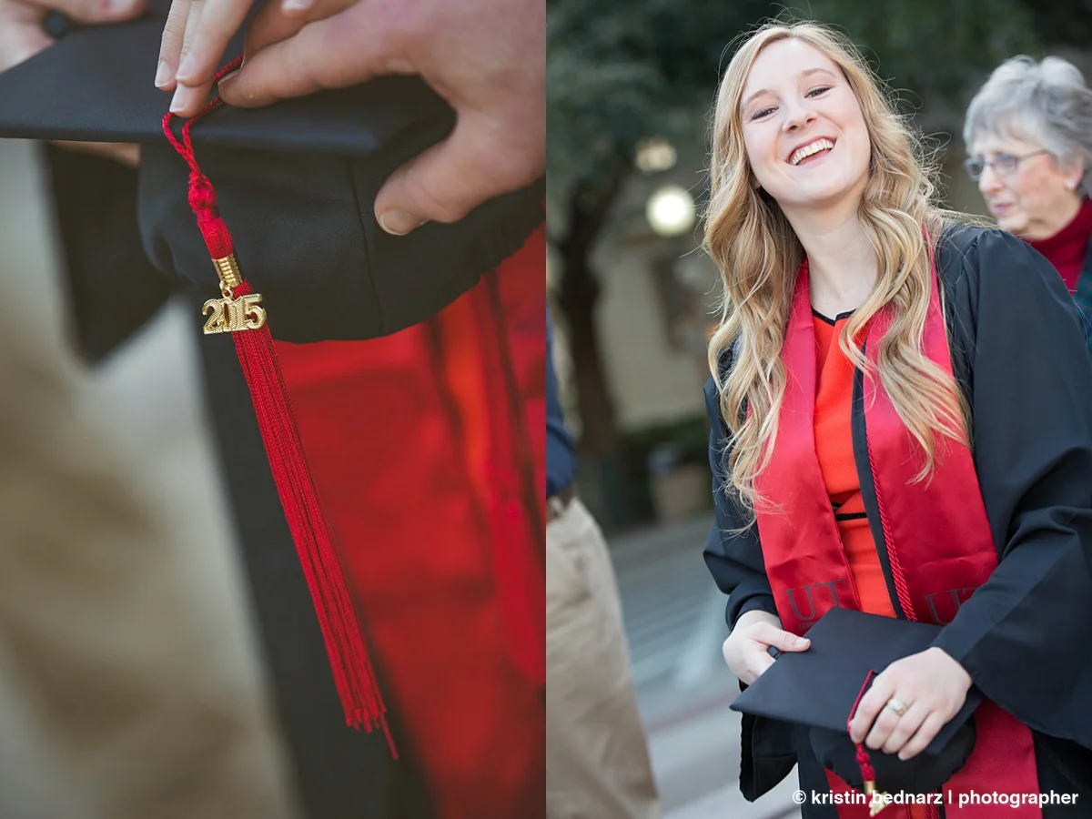  Because UT grads can wear black, Kalyn Marie wore her high school grad robes. &nbsp;Very cool. &nbsp;    