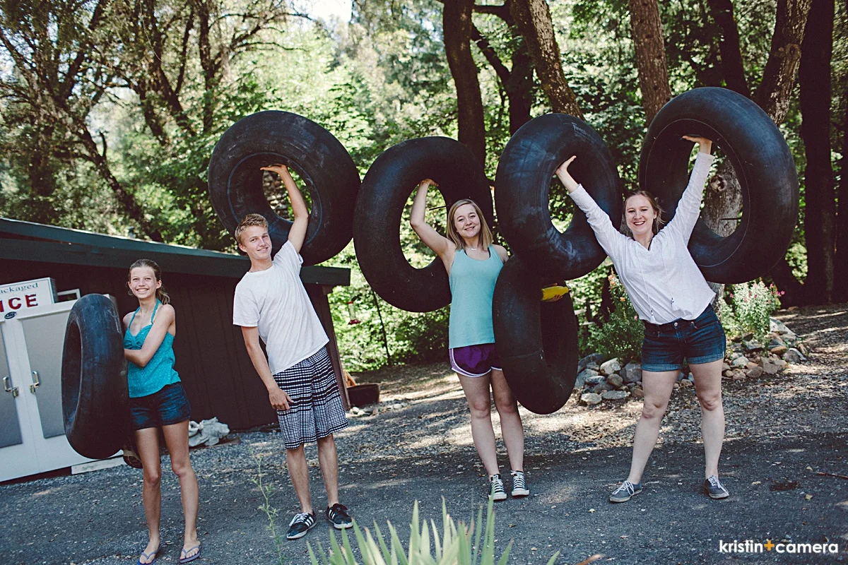  the crew after airing up our tires, heading down to the river!    