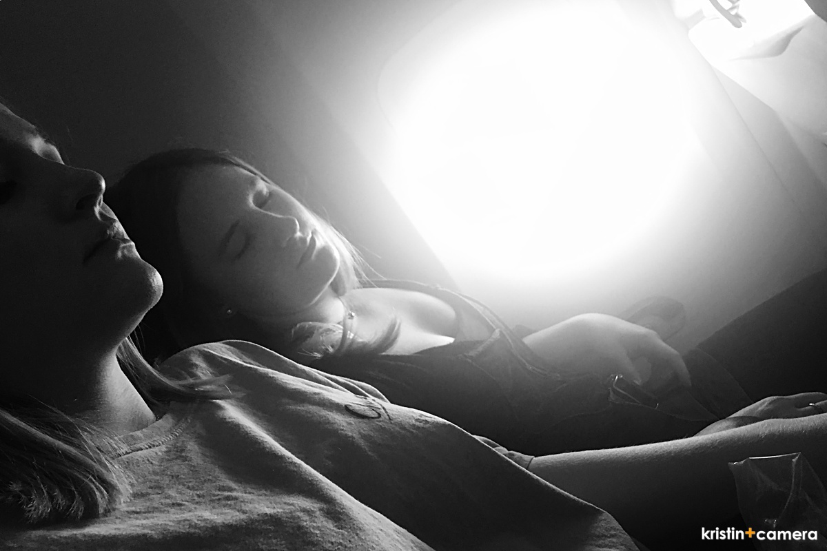  We left late in the afternoon, but everyone likes to sleep on an airplane, no?    