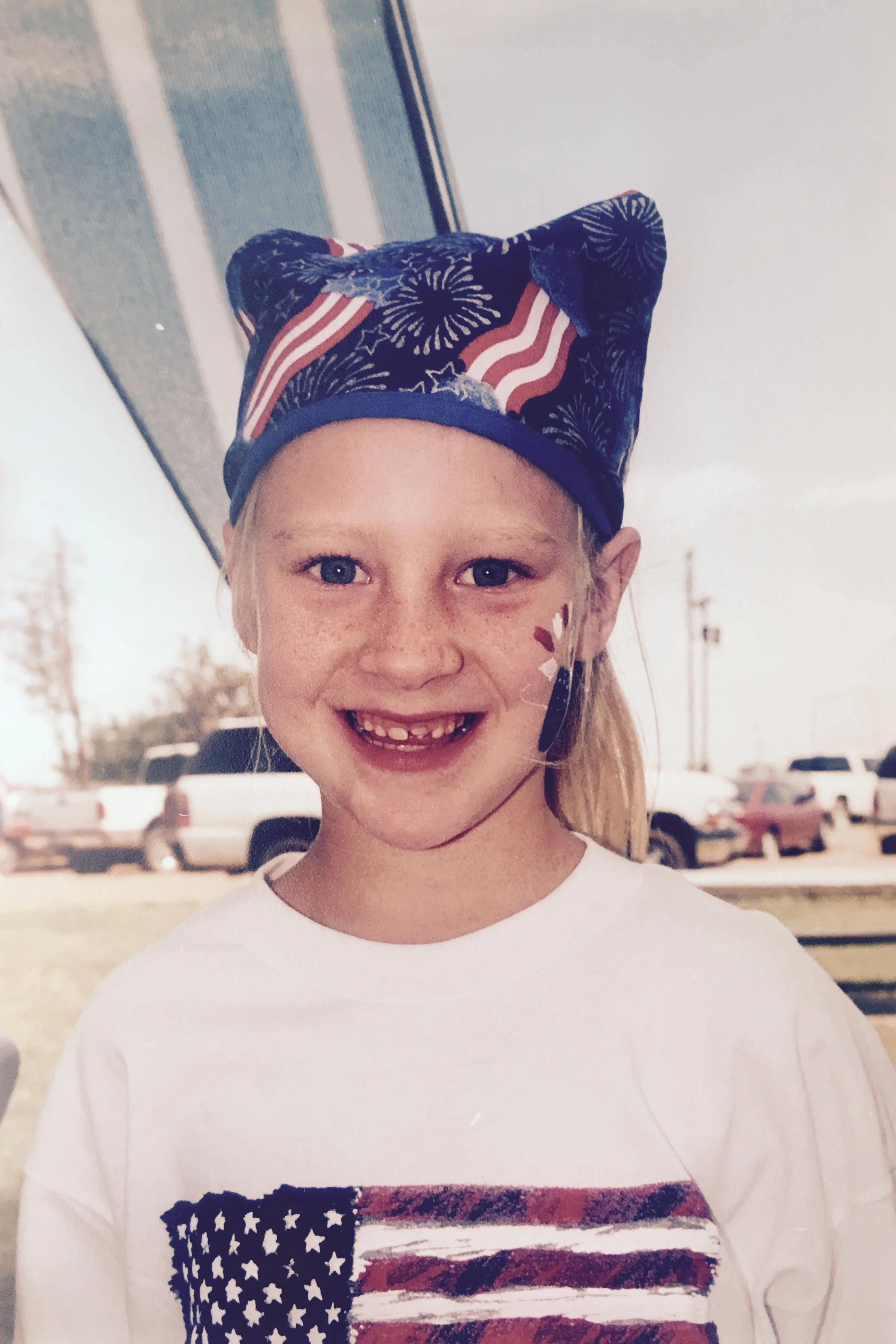  I can't remember where they got the bandana's? &nbsp;It must have been at the park. &nbsp;Right? &nbsp;We started with bows and quickly added the "do rags". &nbsp;Super cute, either way.&nbsp;  