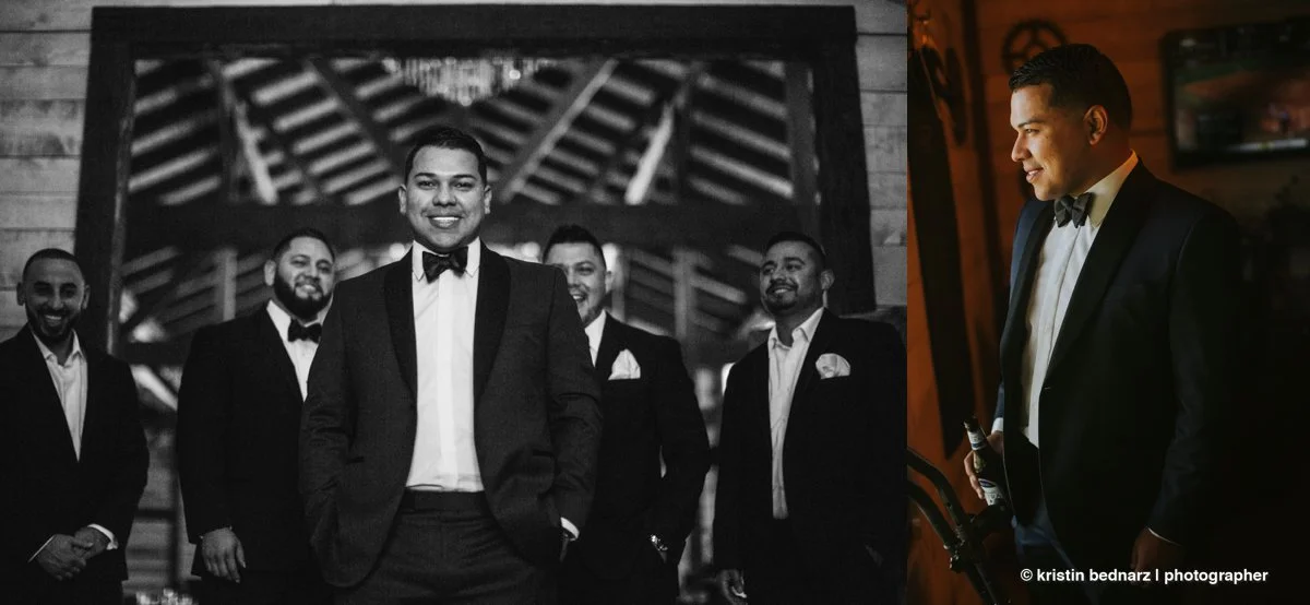  I'm loving this idea of the groom wearing a different outfit the rest of his guys. &nbsp;I mean, they've always changed it up a bit. &nbsp;Back in my day they added tails. &nbsp;Maybe a vest or shirt or tie of different color. &nbsp;But LOVE LOVE LO