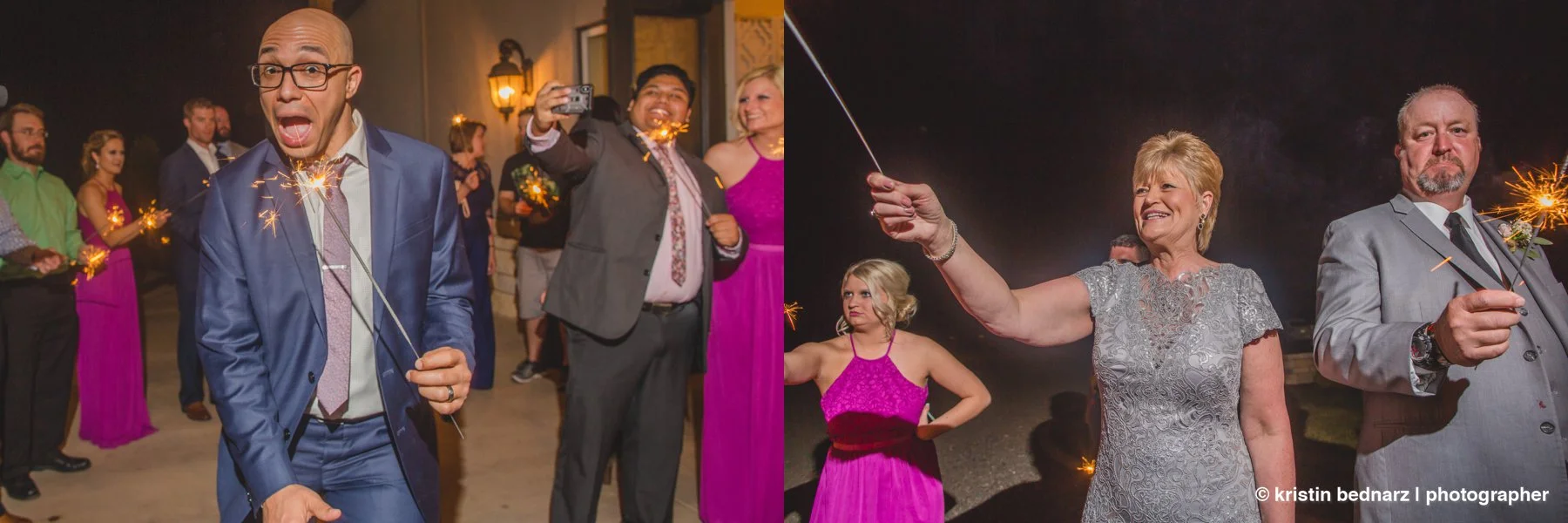  Sparkler send off and BAM!  Kiss you man and go away!   