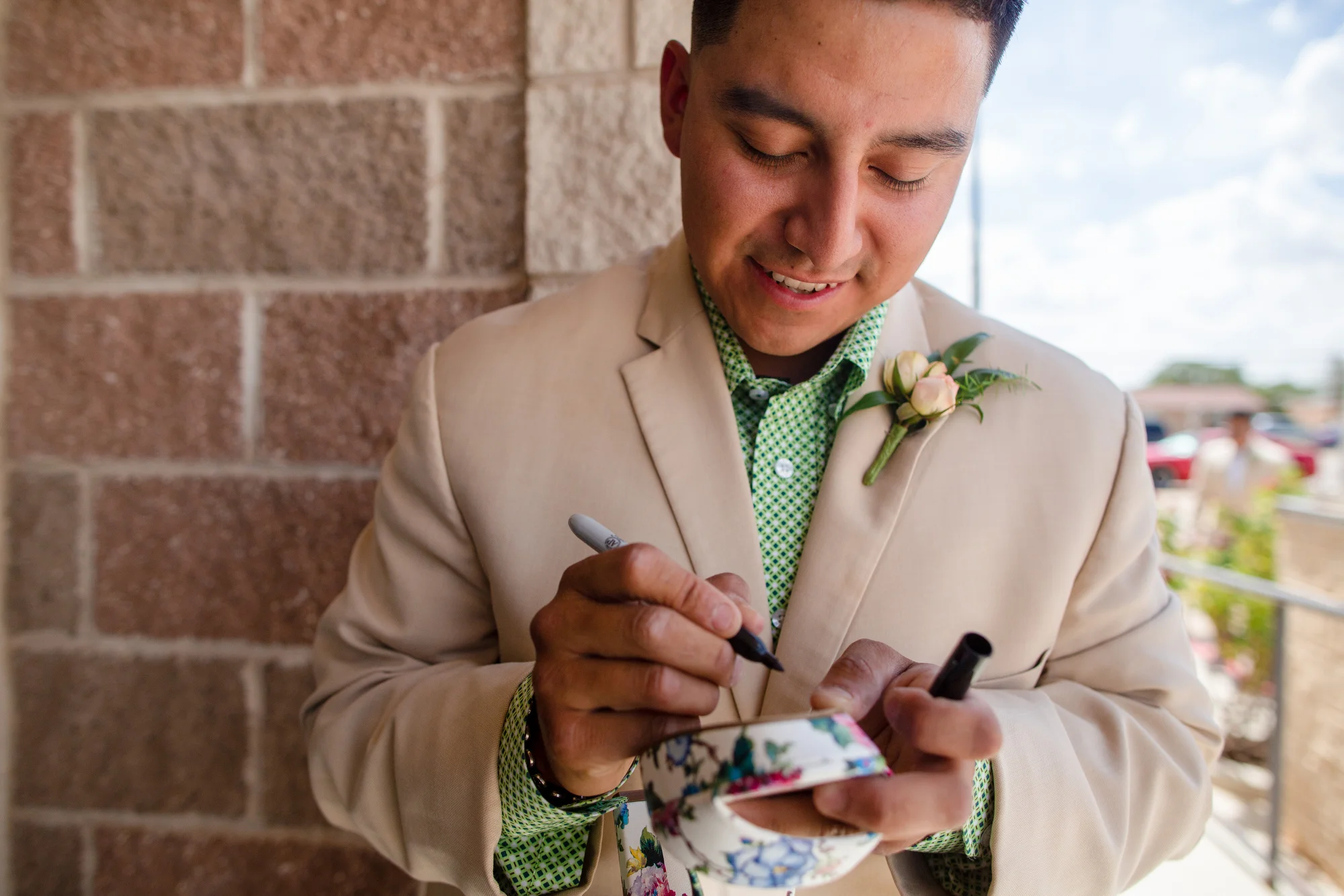  She’ll always have his love note on her shoe!  They opted to to see each other before the ceremony.   