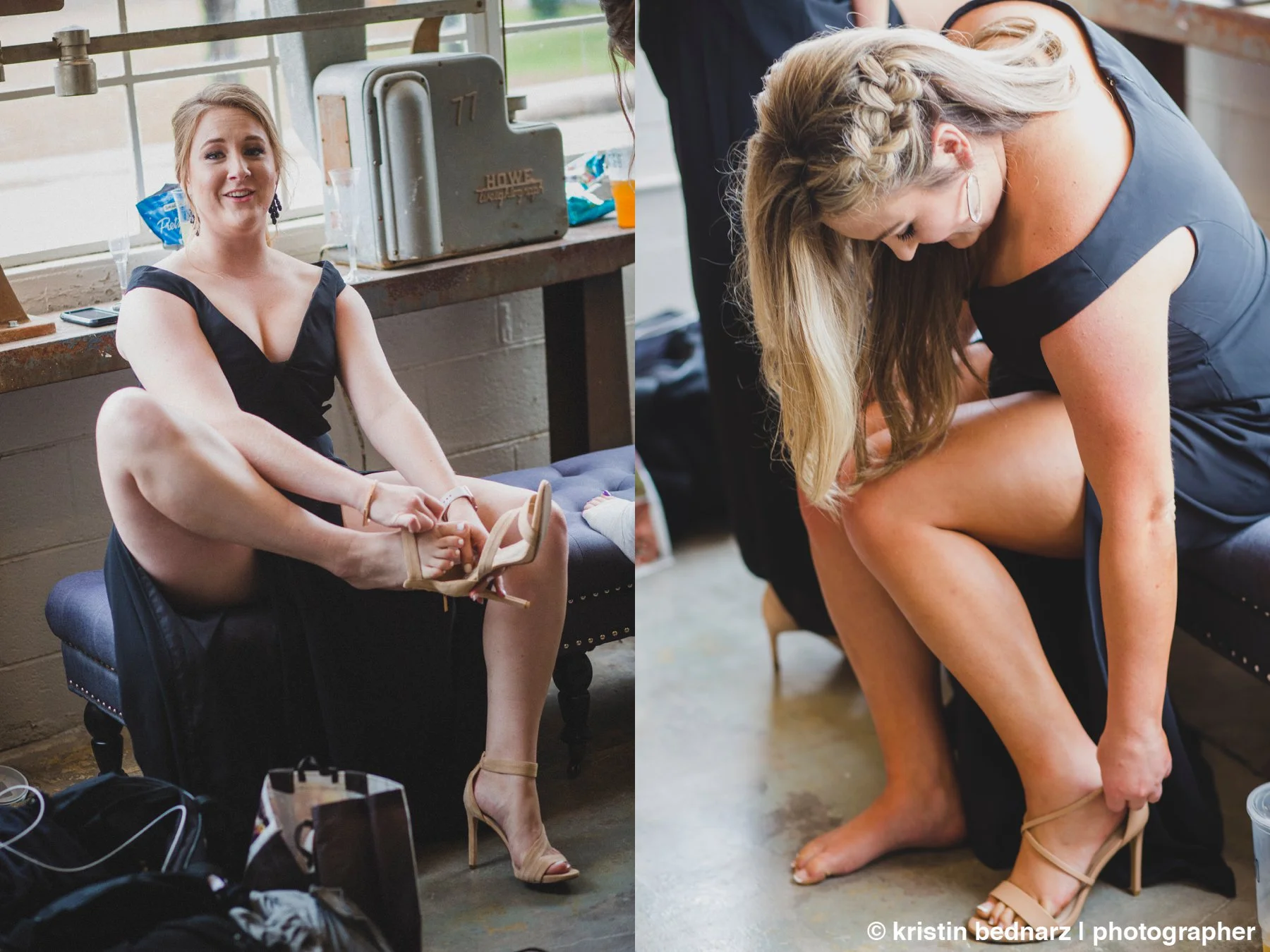  This is study visually of how bridesmaids put on their heels.  Comments? 