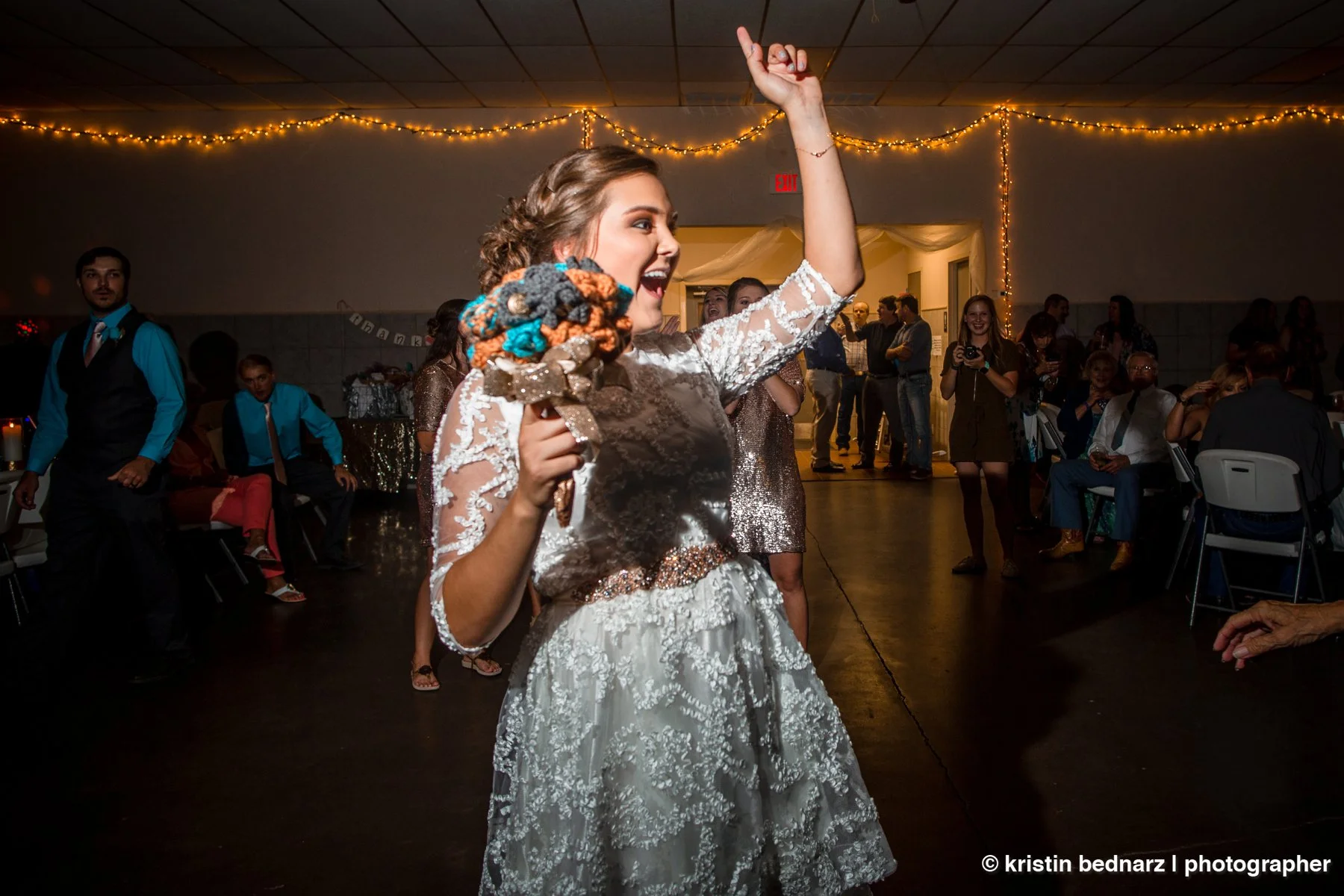  All the normal activity at a wedding reception ensued. And then, afterwards, the bride changed into shorts and a tshirt and danced her little BOOTY off!  Not even lying!!!  So much dancing and fun ensued that everyone was winded, out of breath and L