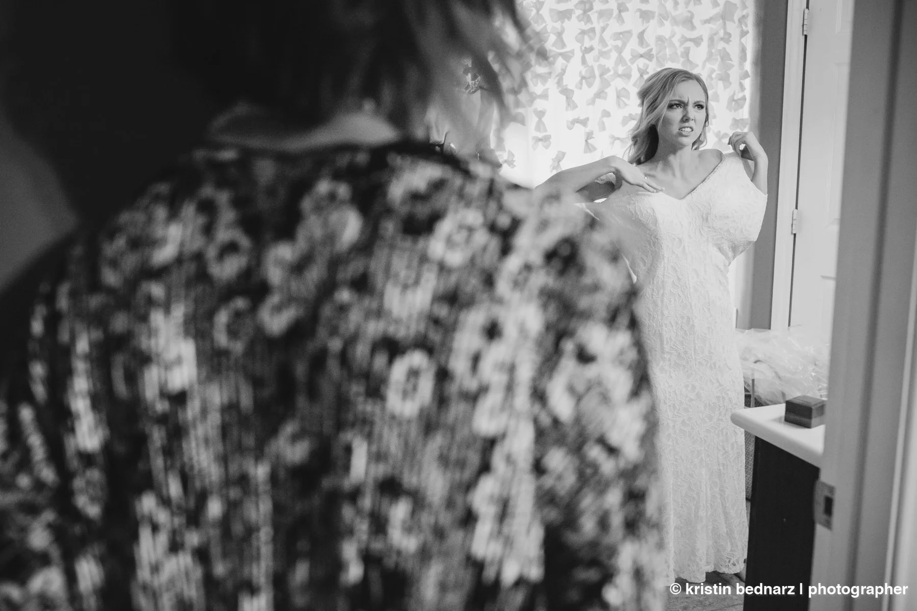  She had ordered the dress for a wedding later that year, so she wasn’t completely sure it was going to fit.  No alterations, you see.  There wasn’t any time! 