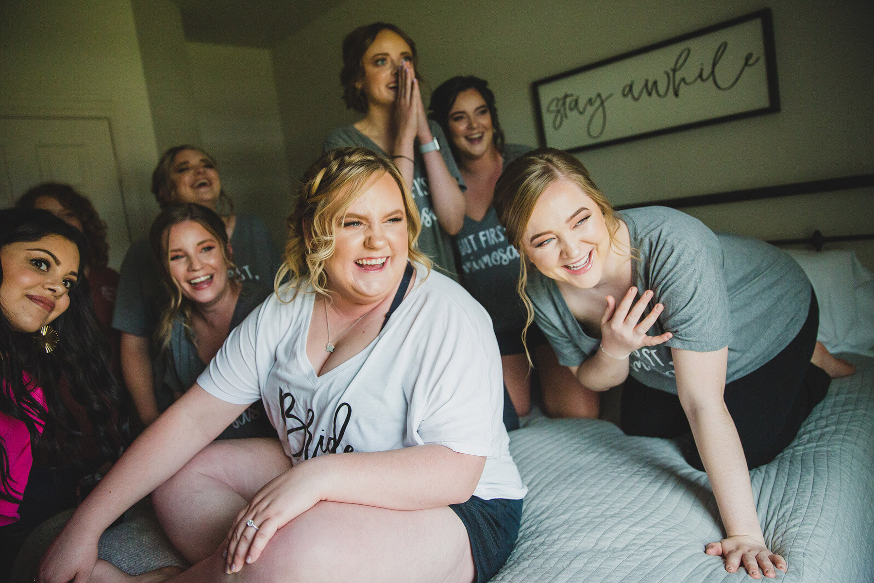  checking out the activity of the day.  I love this shot with all the maids enjoying the morning together! 