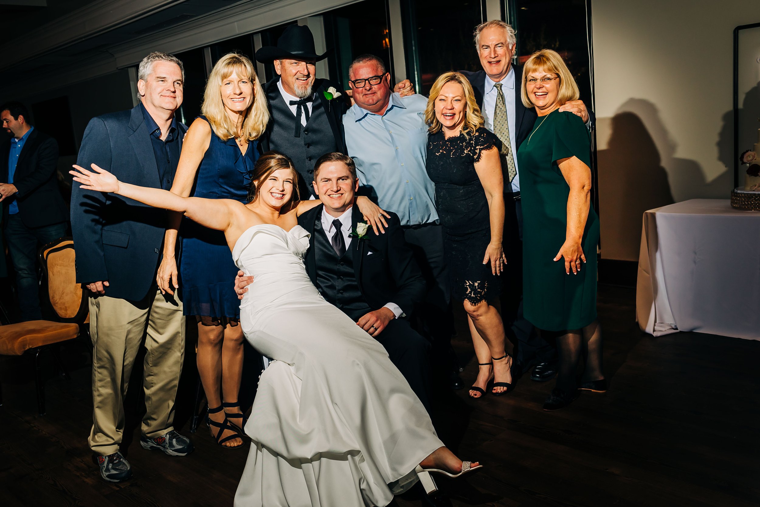  have you ever done a Photo Blitz at a wedding?  DJ plays a song and it’s a speed game to get everyone photographed during the song with the bride and groom. We went table to table and the photos aren’t perfect?  But they have a photo of themselves w