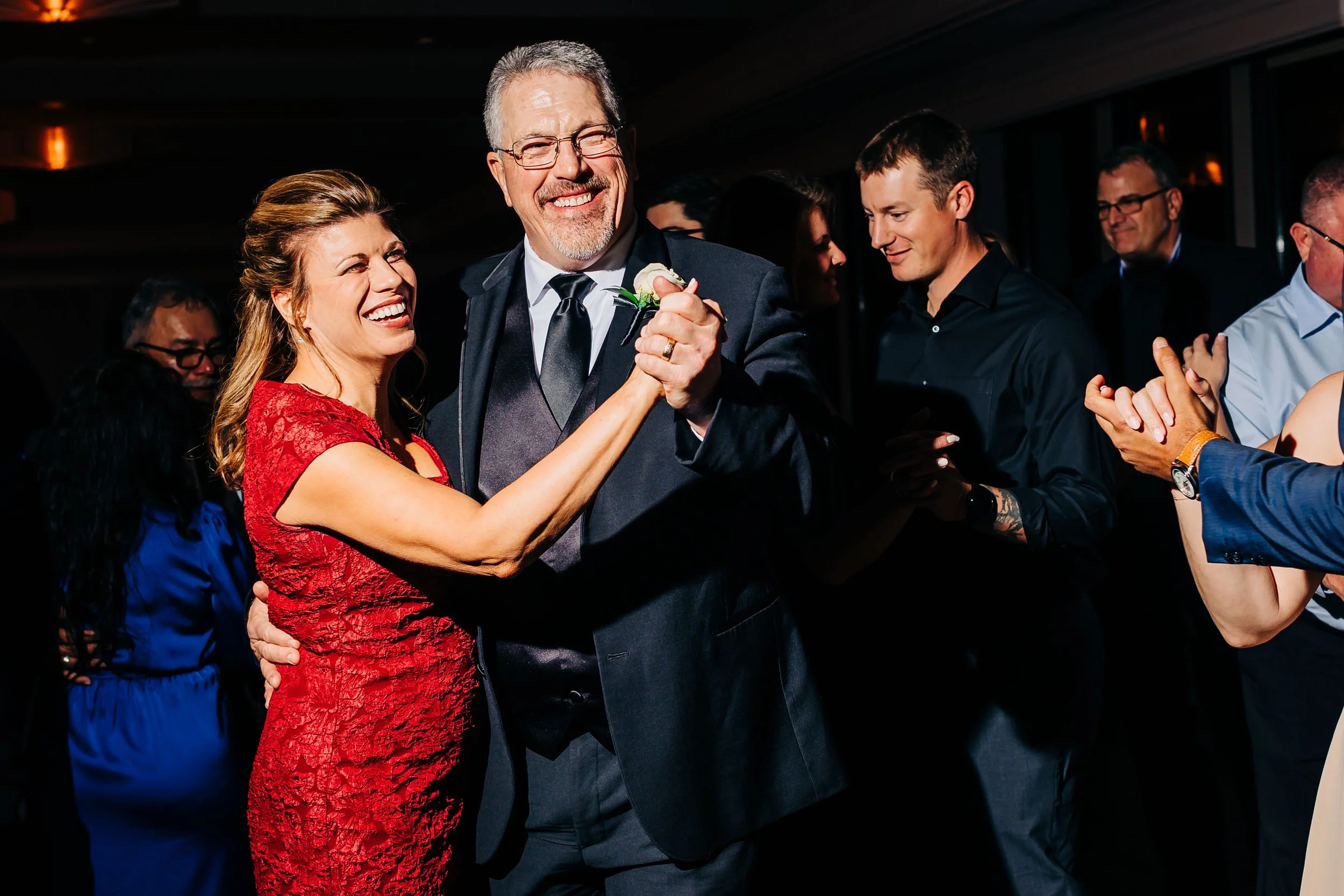  Brooke + Brock surprised Jason + Emily with an Anniversary Dance playing the Anne Murray song they danced to at their wedding.  So cool!  And such a sweet moment! 