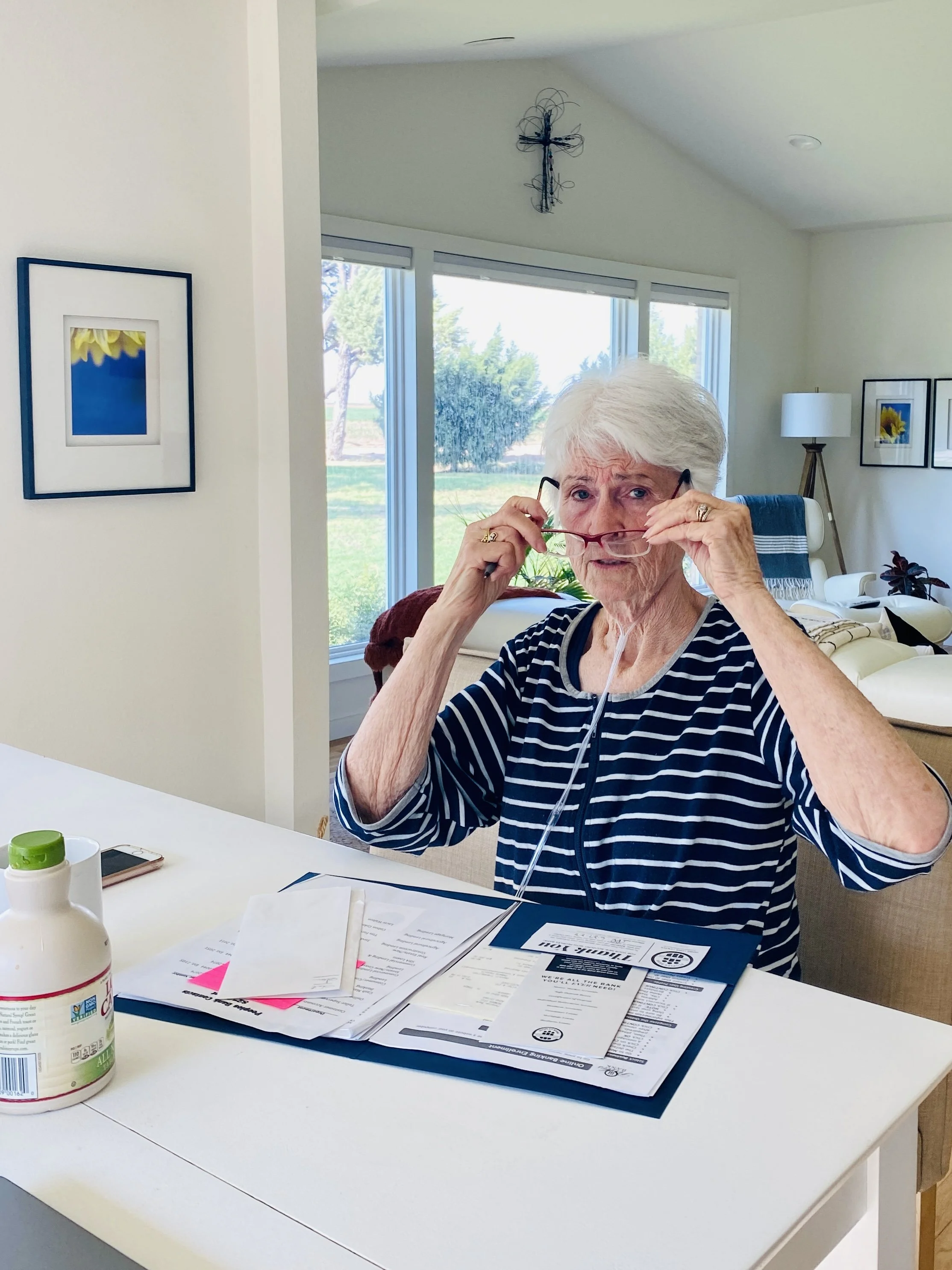  It also meant now that Donnie was here we needed to get affairs in order.  Address changes, policy changes, hire caretaker at the property.  ALL THE PAPERWORK seemed to amp up!  And I was here to help mom navigate just that.   