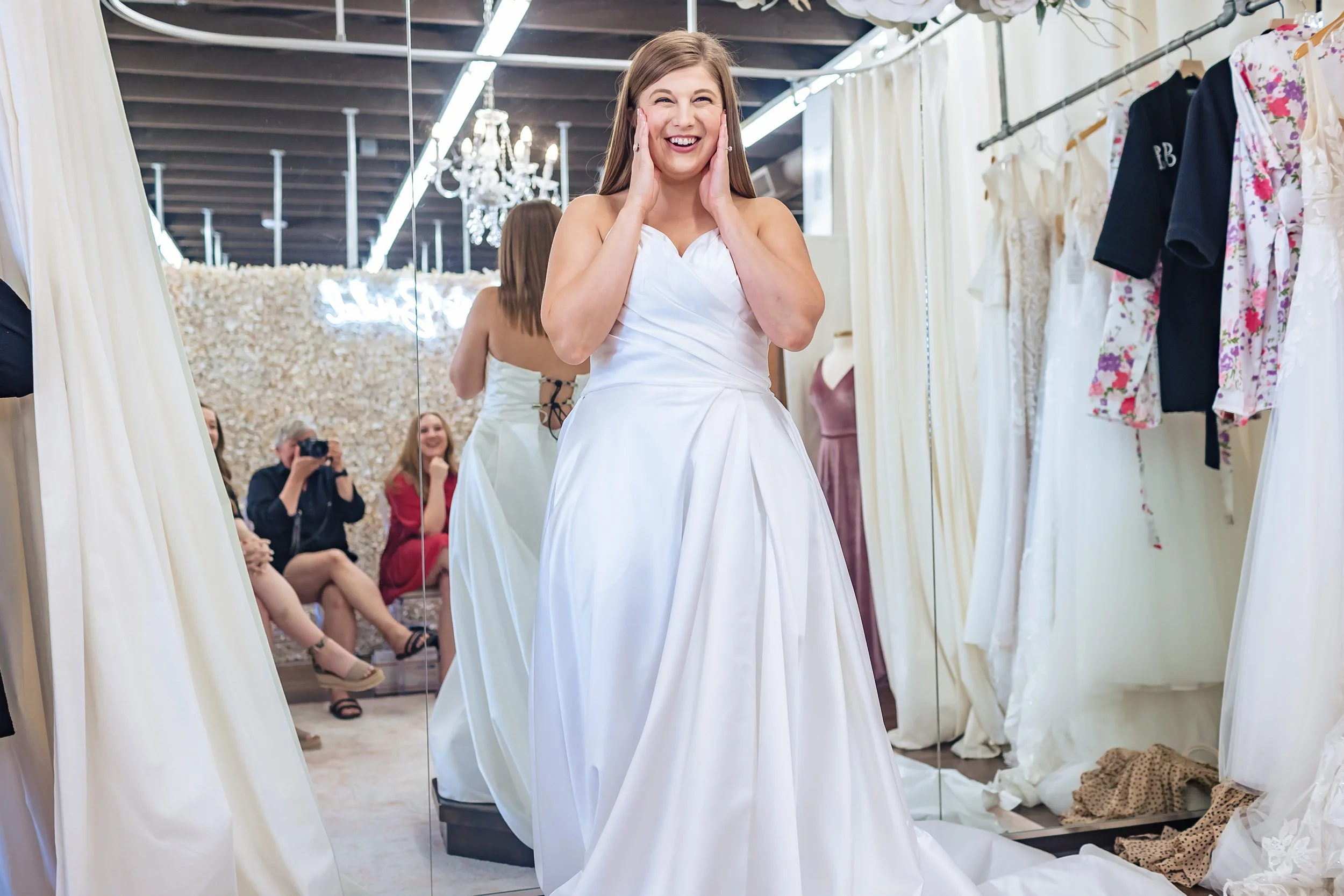  There is so much joy in life though!  I have such a wonderful family and I don't brag about them near enough. Brooke invited me to spend the weekend with her dearest friends, my girls, and her mom, Emily.  DRESS SHOPPING!  Remember, she's getting ma