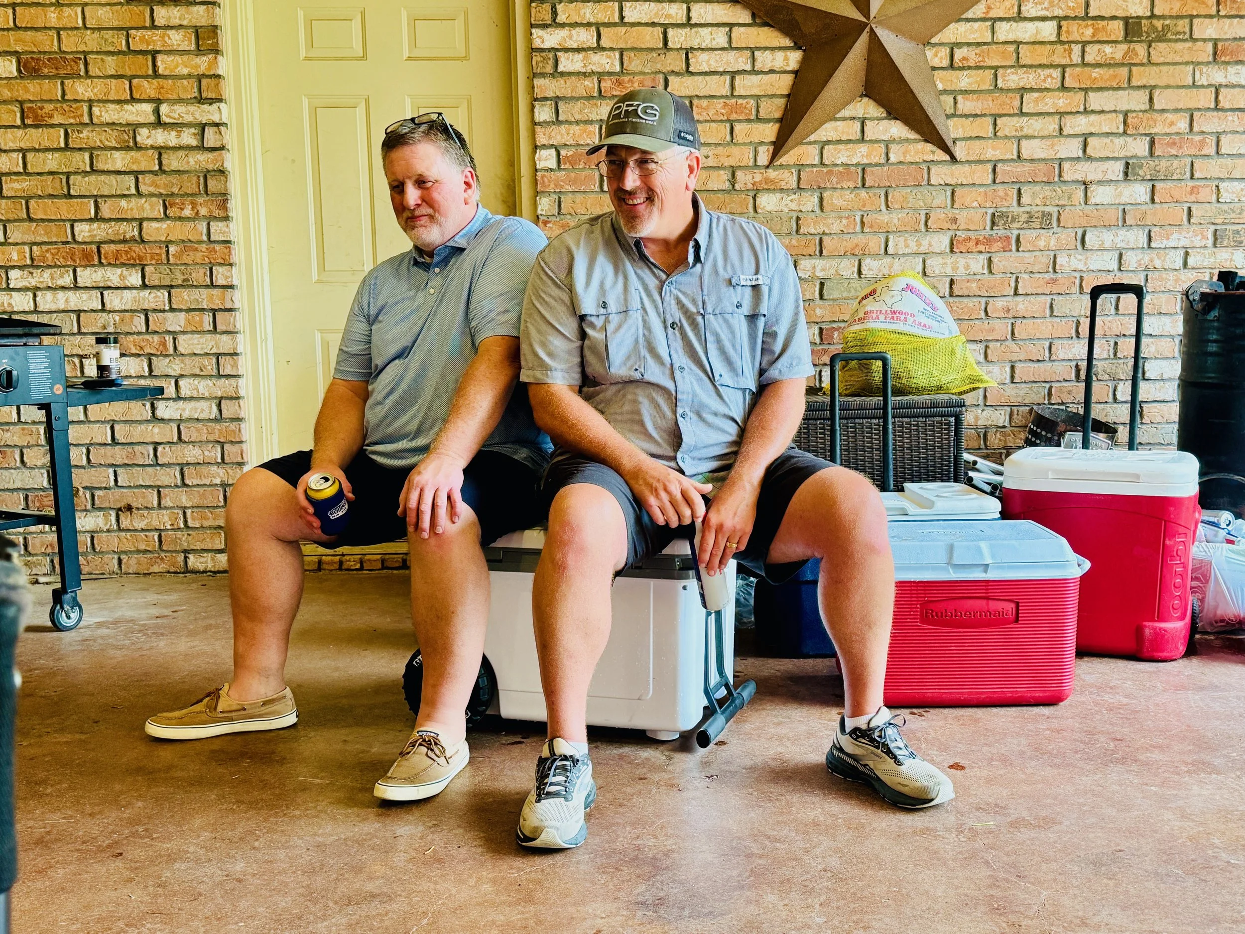  coolers always make nice seats. Especially if there’s beer in them.  LOL 