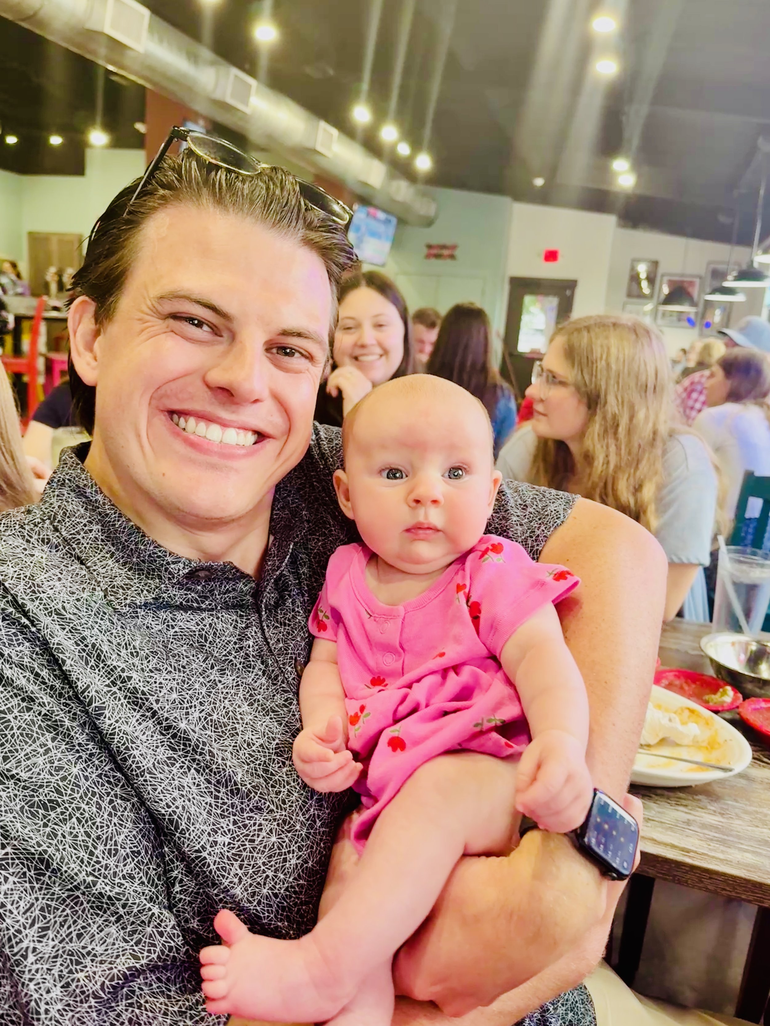  Next morning it was mass followed with lunch.  This is Jack and Holland.   