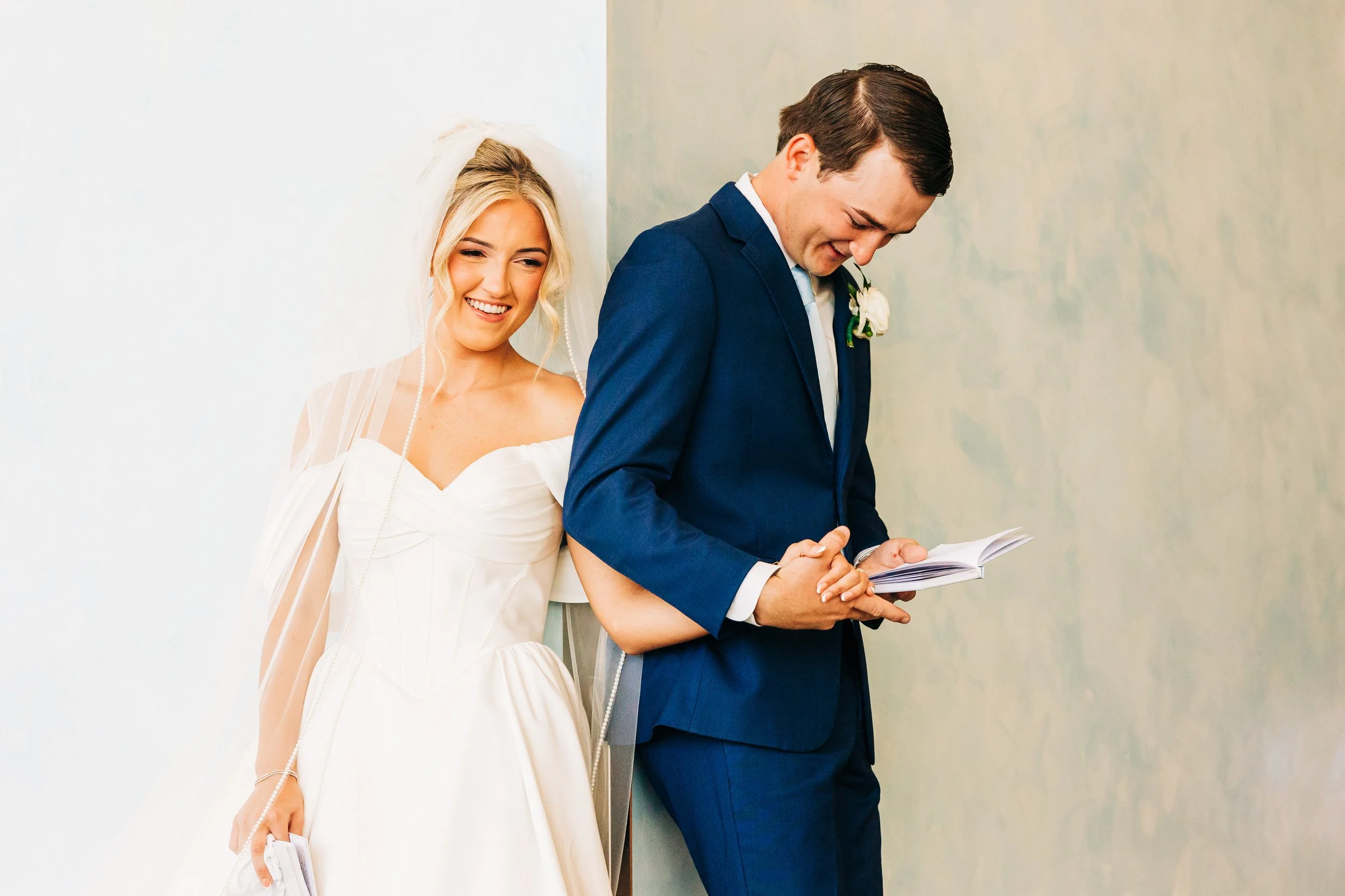  I like this tradition.  Recently many couples have written their vows but read them to each other BEFORE the ceremony.  Kind of a first look, but without the looking.   
