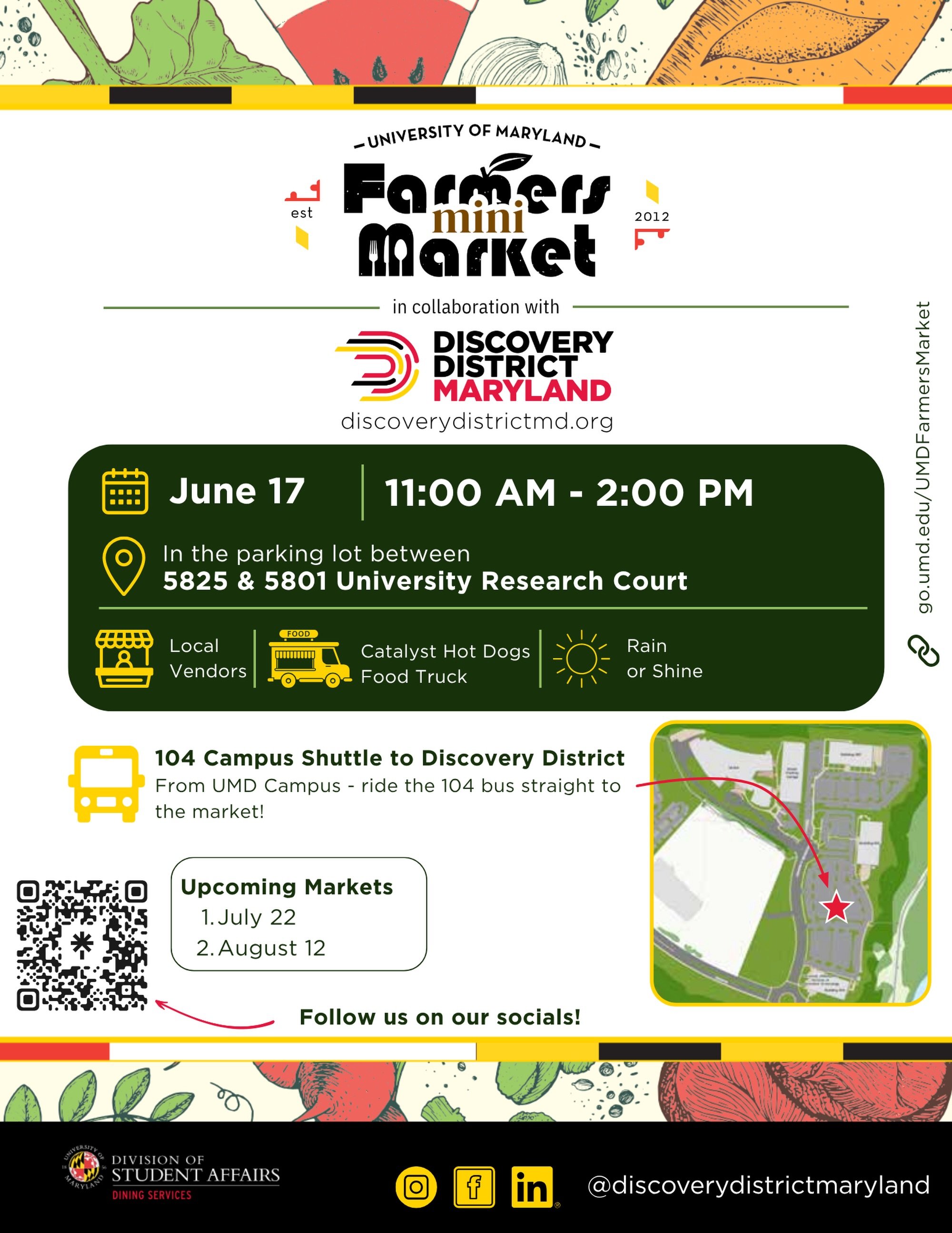 Step away from your desk and join us for our next Mini Farmers Market on June 17 from 11 AM&ndash;2 PM!

In partnership with the @farmersmarketum , we&rsquo;re bringing local vendors, fresh products, and lunch options directly to the Discovery Distri
