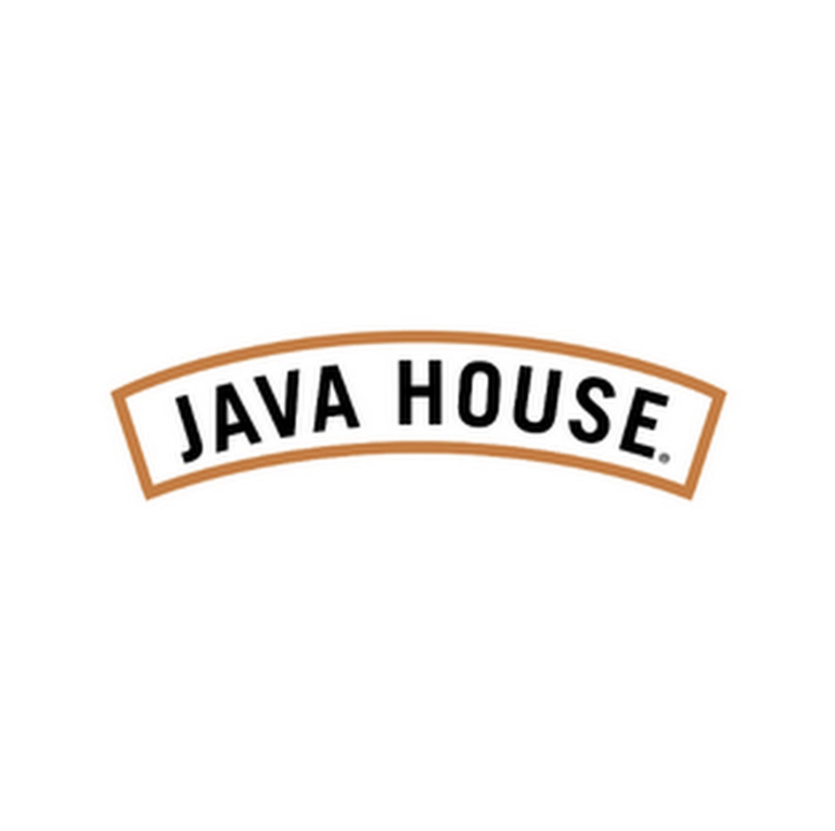 Java House logo with black text inside a curved orange border.
