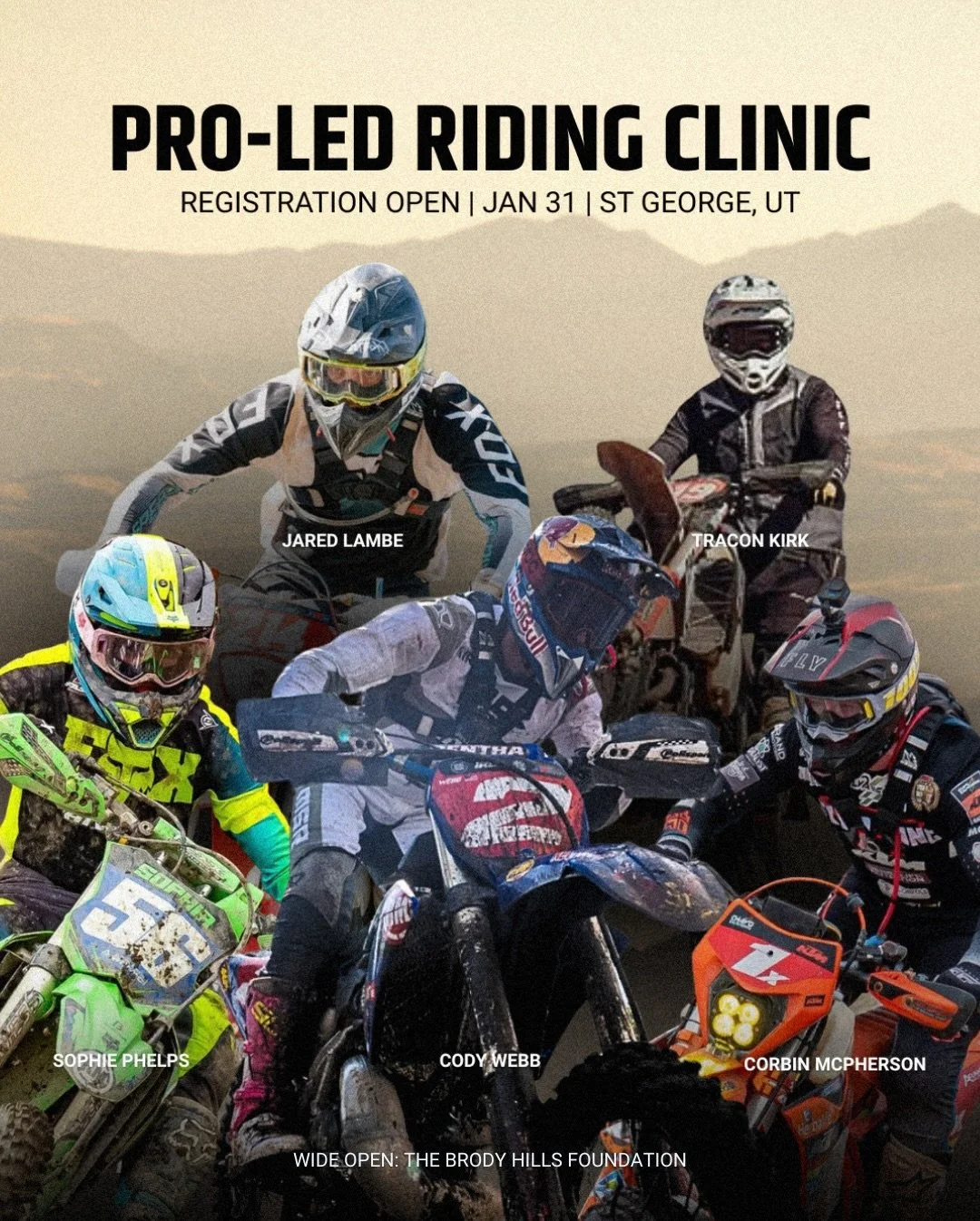 Registration is open for our Pro-Led Riding Clinic! 🔥 We&rsquo;re lucky to have some of the best riders out there coach a one-day clinic for our foundation! 

Spots are limited so if you or someone you know wants to sign up, head to our site now to 