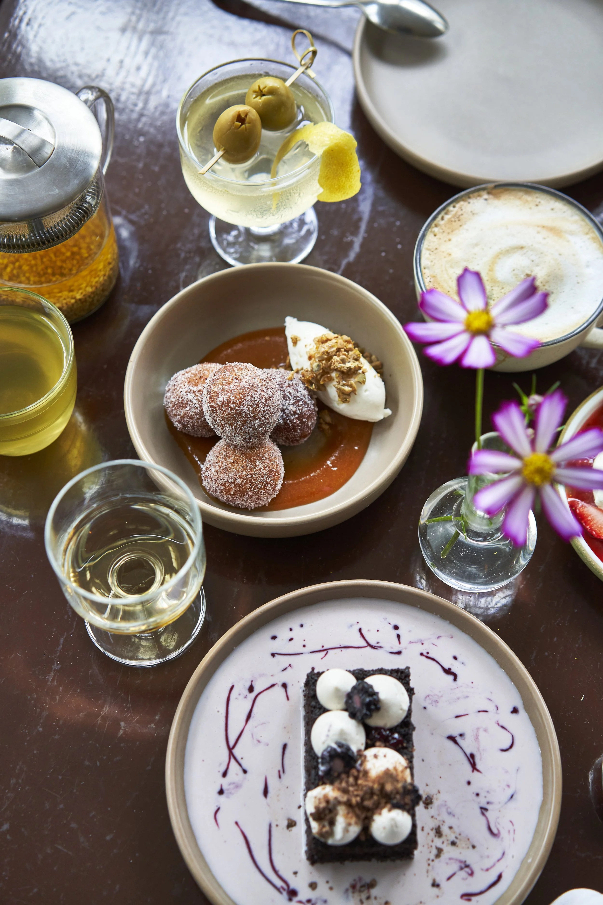 Loukoumades "Greek Donuts", Blackberry Tres Leches