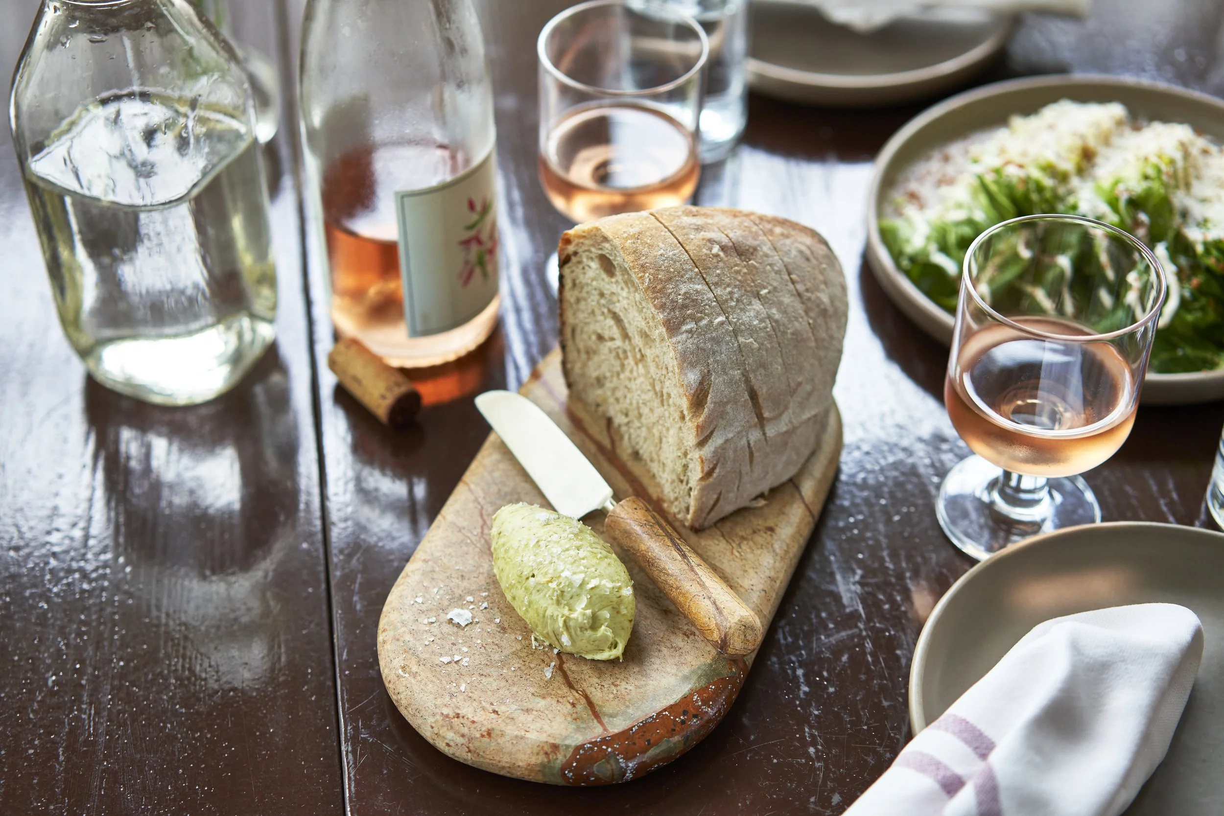 House Bread with Garlic Scape Butter