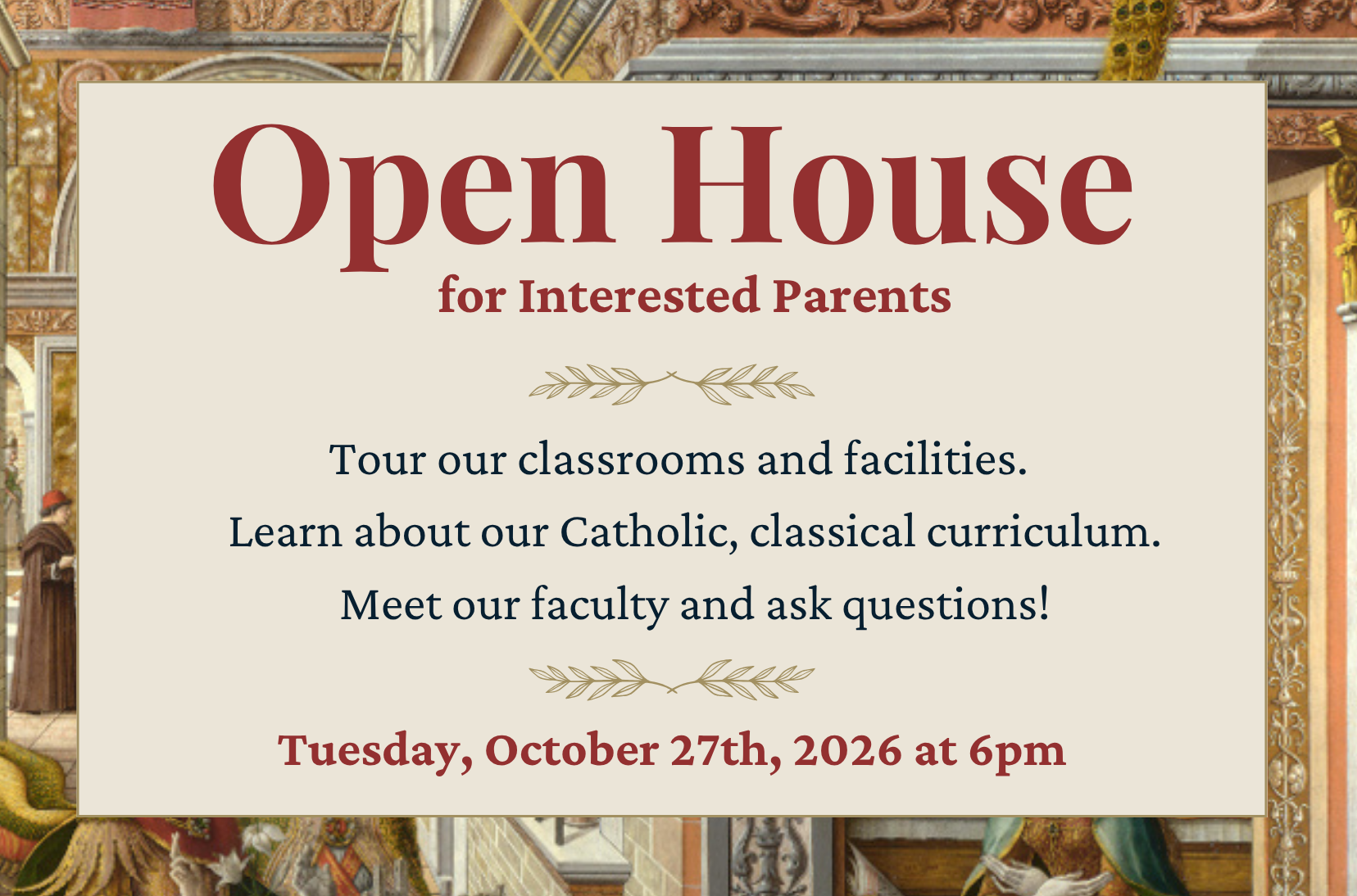 October Open House                (please RSVP)