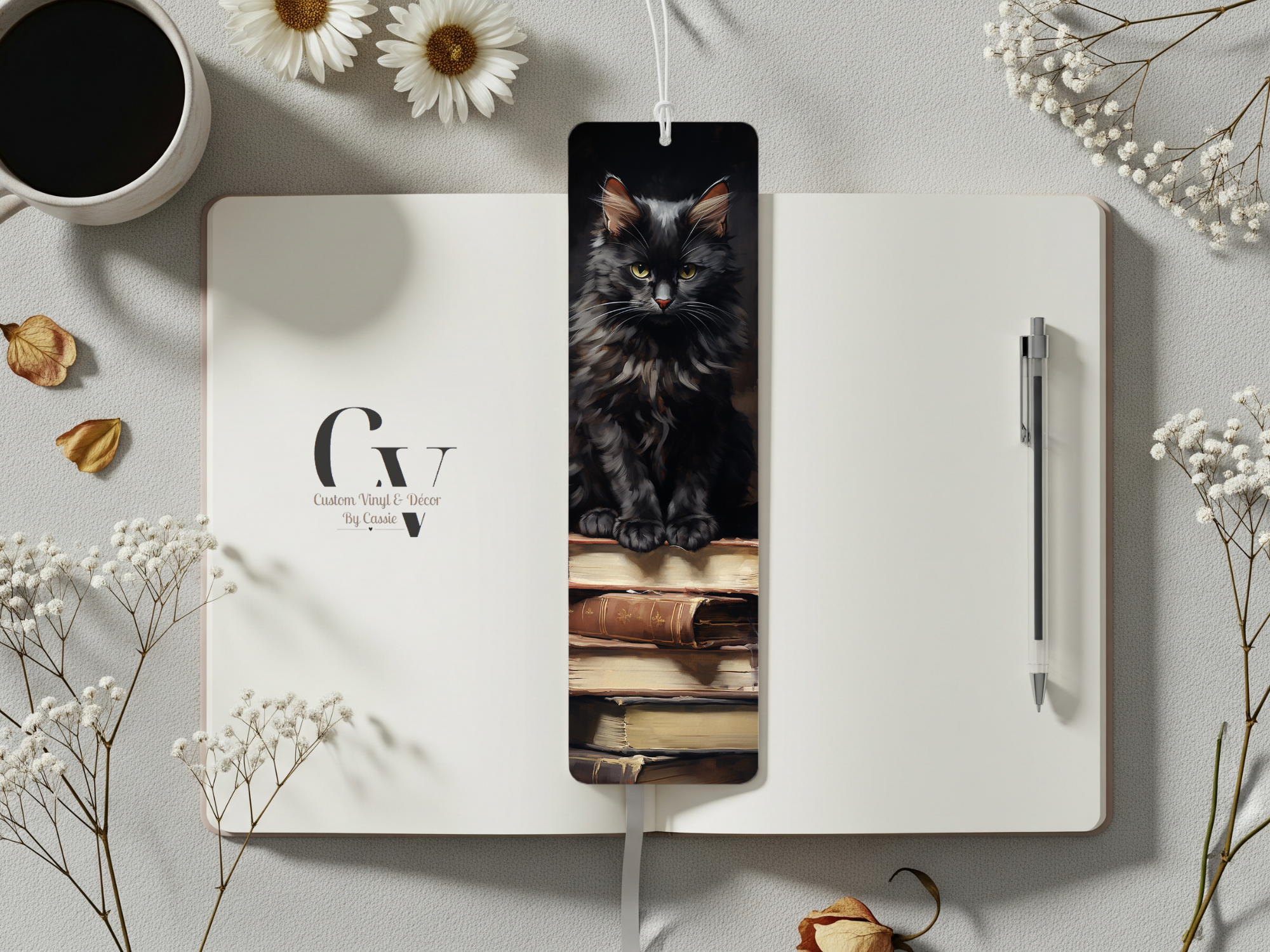 Cat & Books Bookmark