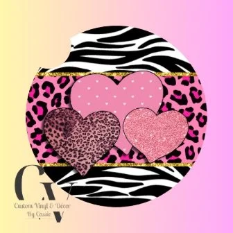 Triple Heart Car Coaster Set